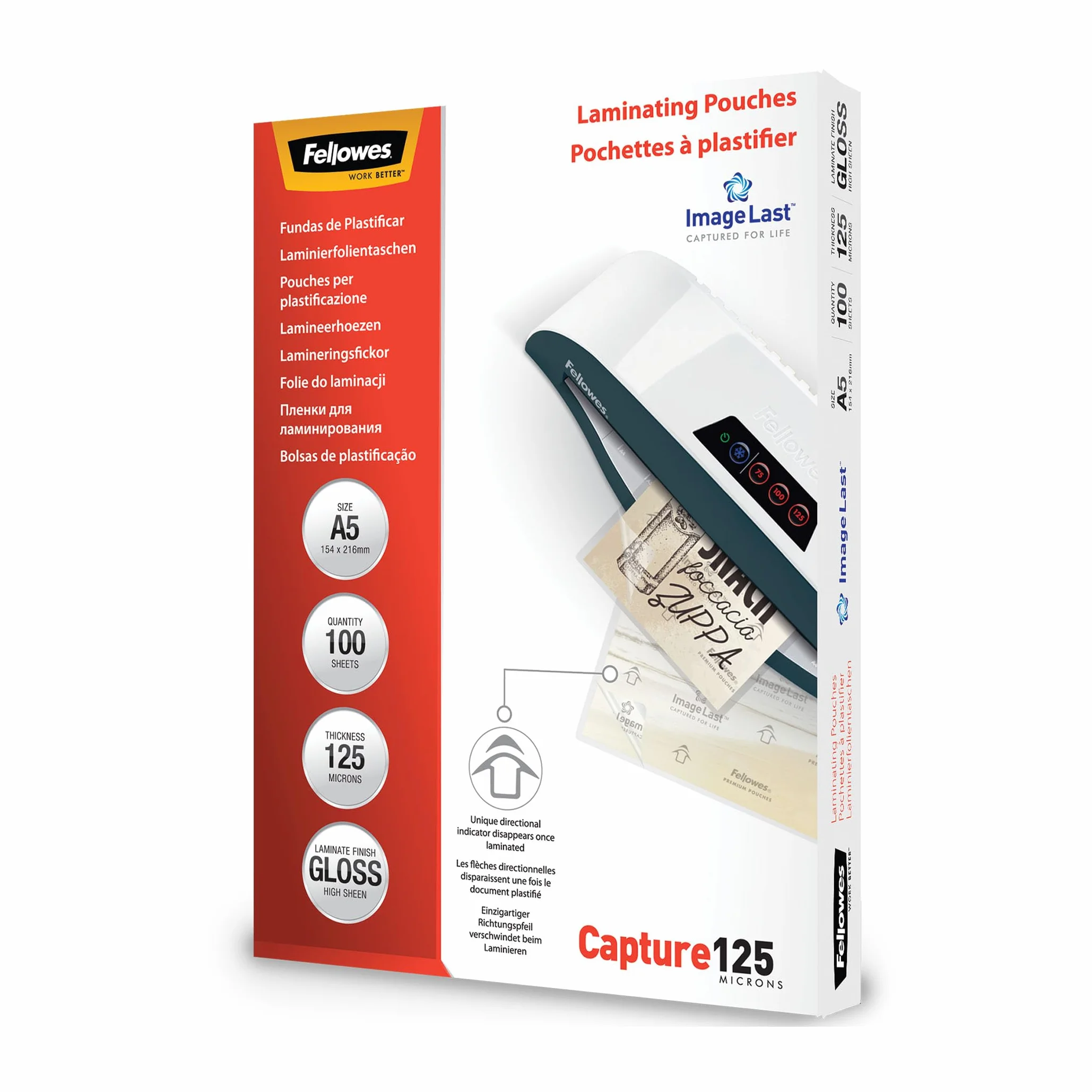 Fellowes buste plastificazione A5 lucide 250 micron 100 pezzi