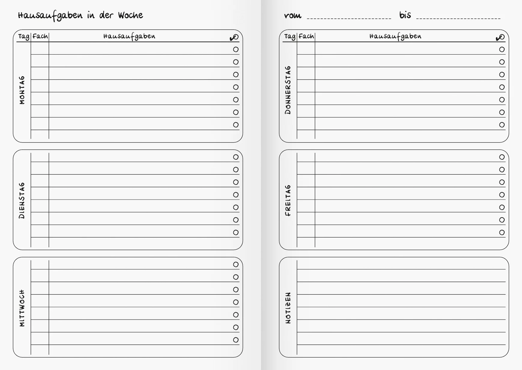 Fontaine Cahier de texte A5 24 feuilles Rouge