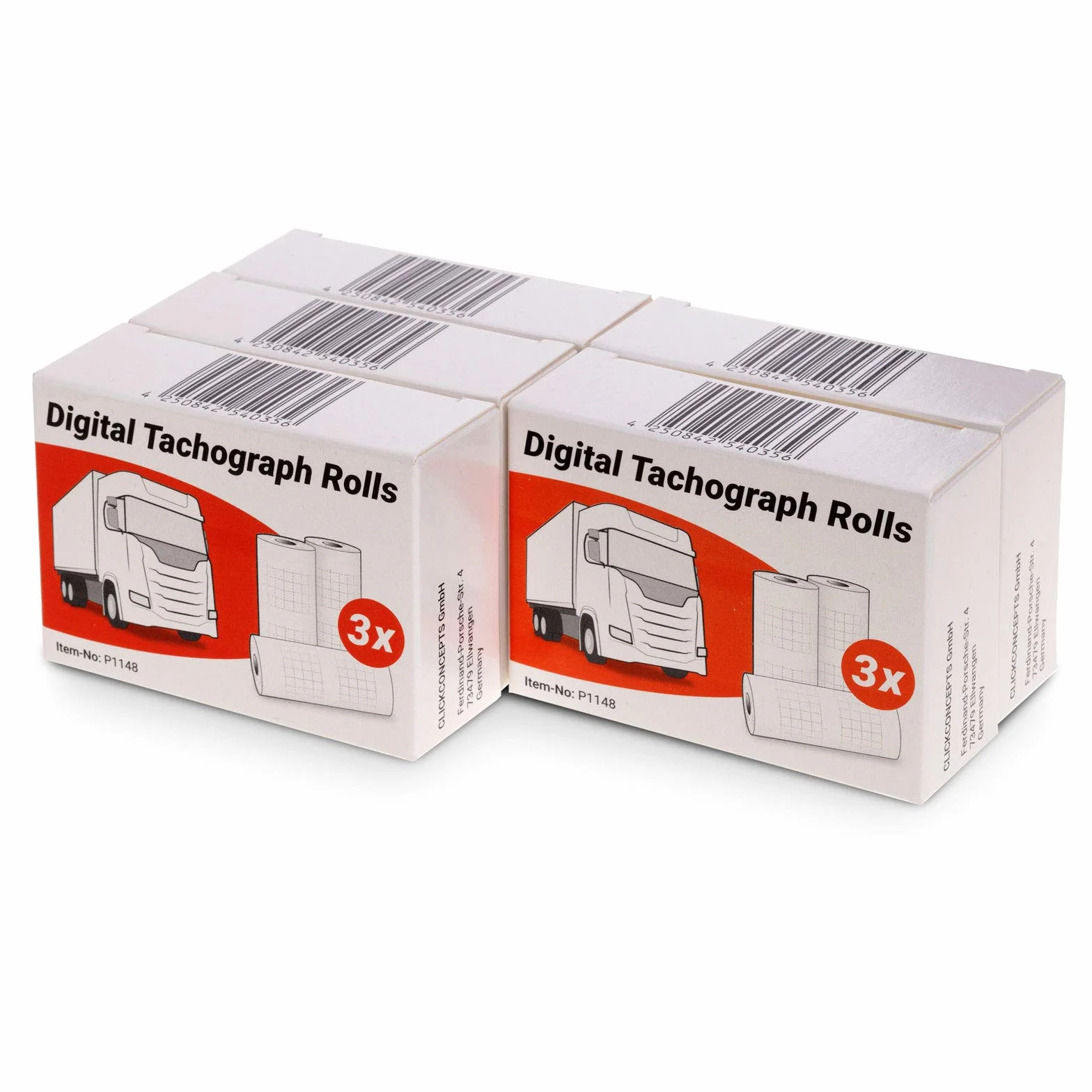 Rouleaux tachygraphe 8m papier thermique 57/28/7 pour camion - Pack de 15