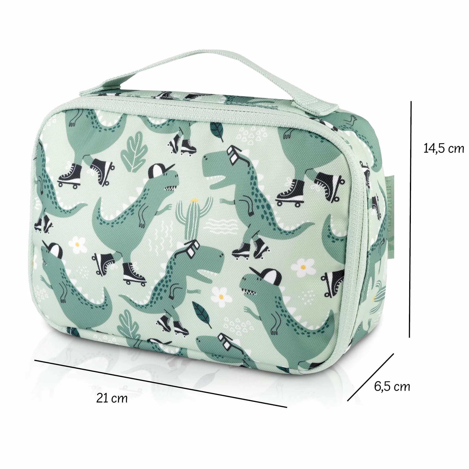 Sac Isotherme Repas Enfant Vert Dinosaure 21,5 x 14,5 x 6,5 cm
