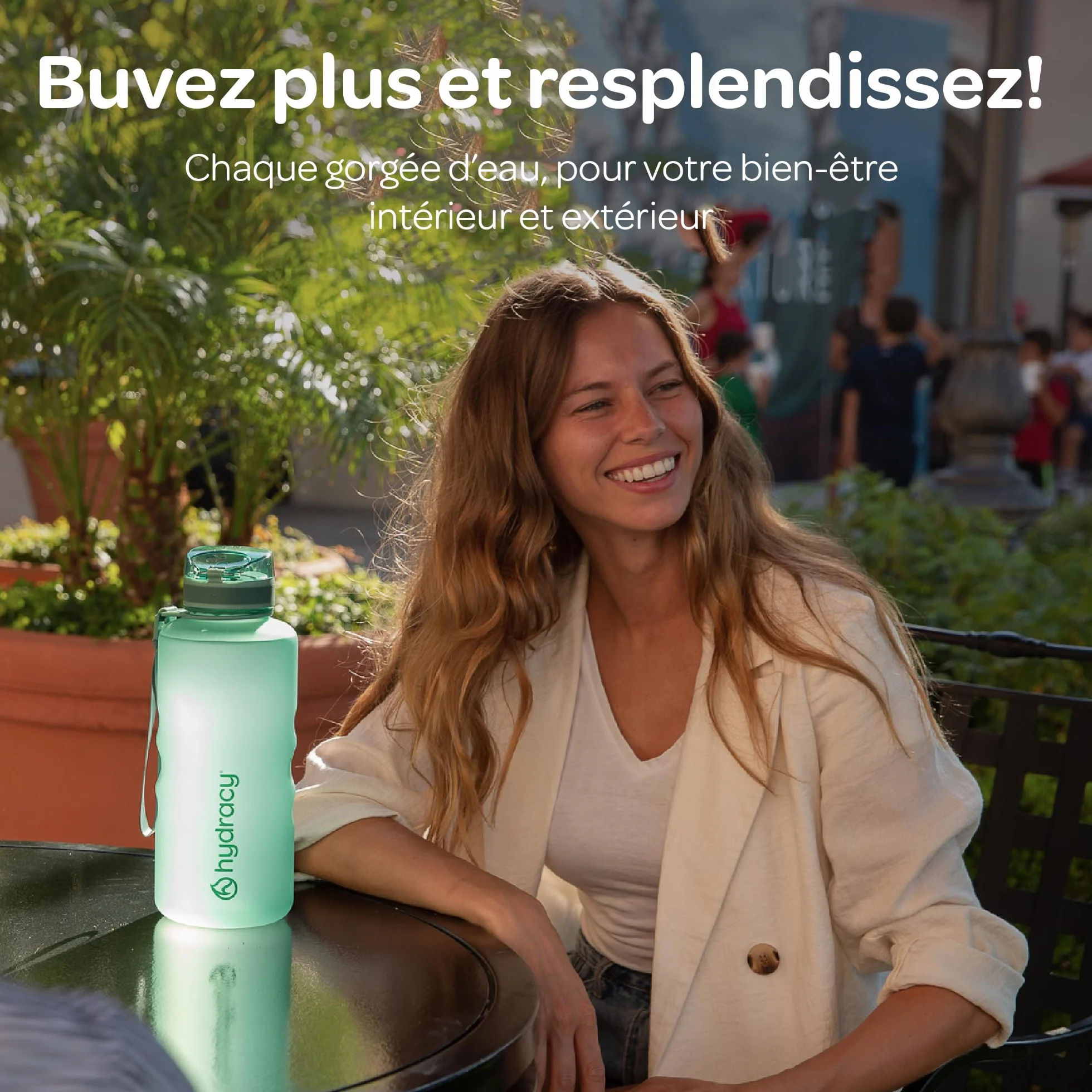 Hydracy Bouteille d'Eau 2L sans BPA avec Marqueur de Temps, Infuseur, Verrouillage Sécurisé, Housse Néoprène, Étanche, Anti-Fuite, Réutilisable, Légère