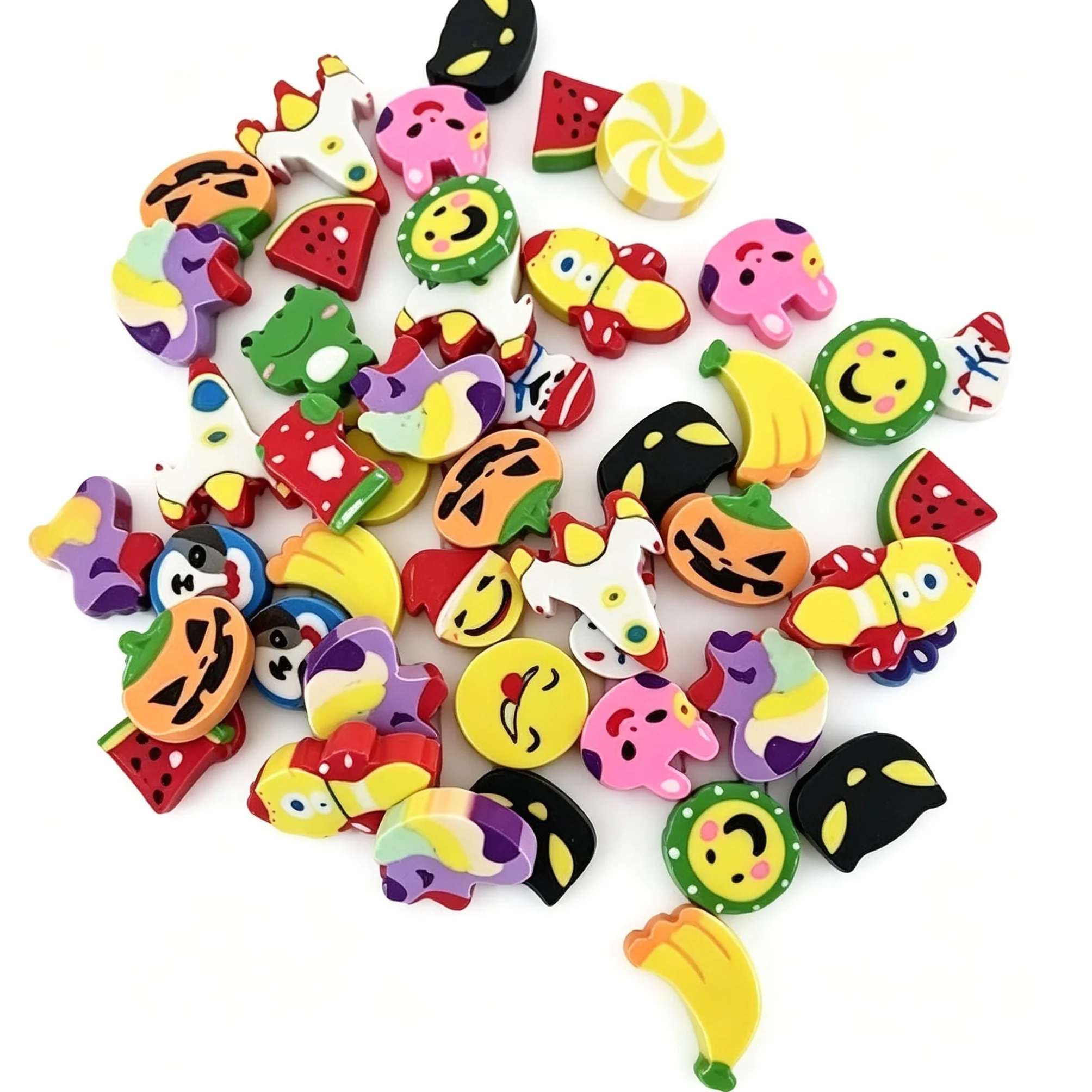 Lot de 50 gommes colorées en PVC pour enfants - fournitures scolaires