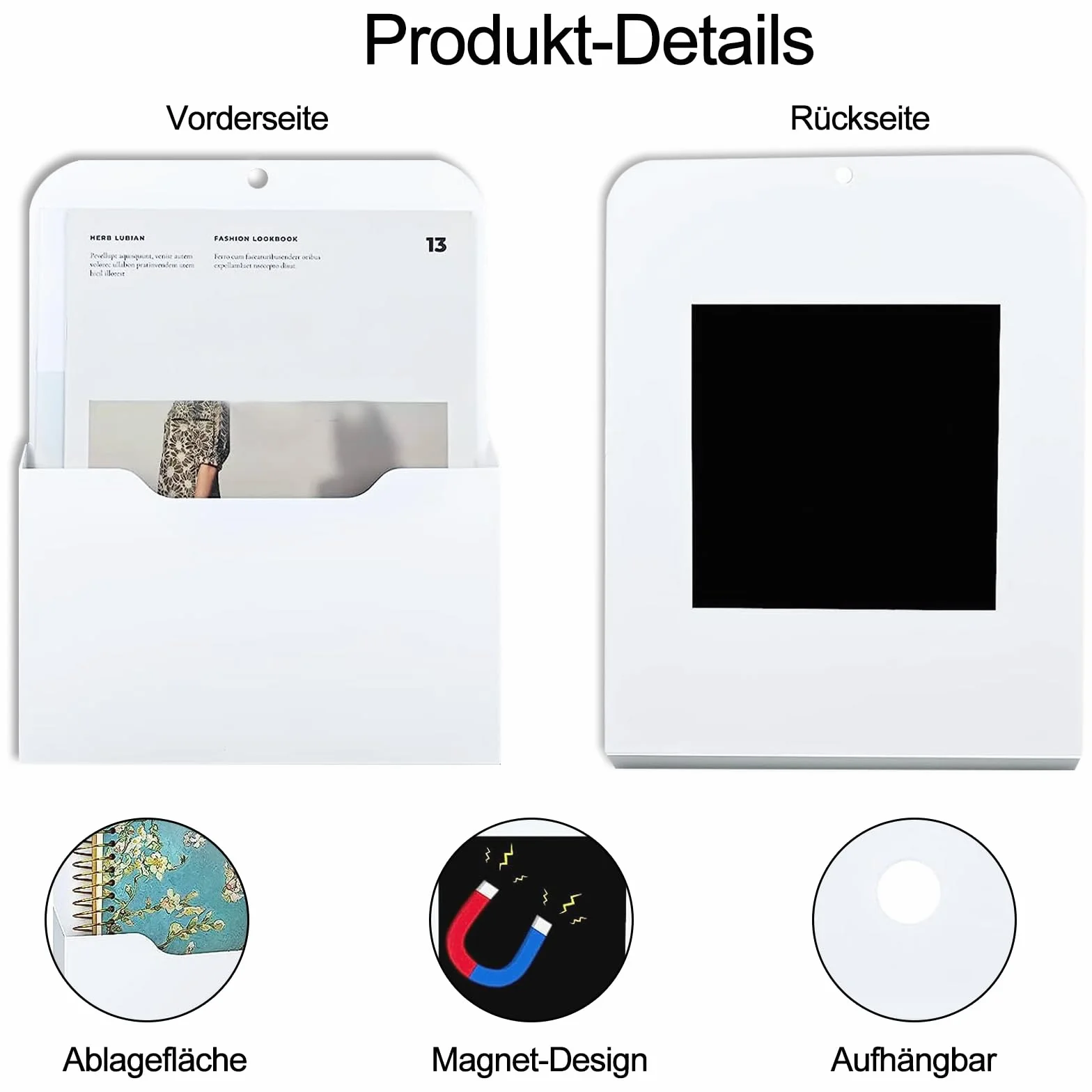Porte Documents Magnétiques A4 3 pièces pour Tableau Blanc Réfrigérateur