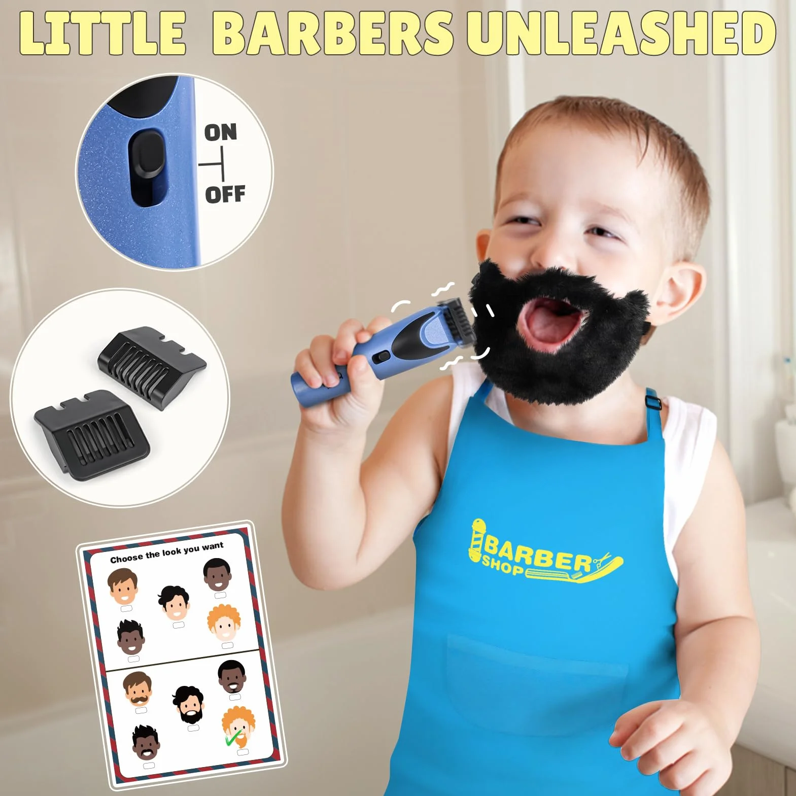 Kit de Coiffure Enfants avec Sèche-Cheveux, Accessoires de Coiffure 3+