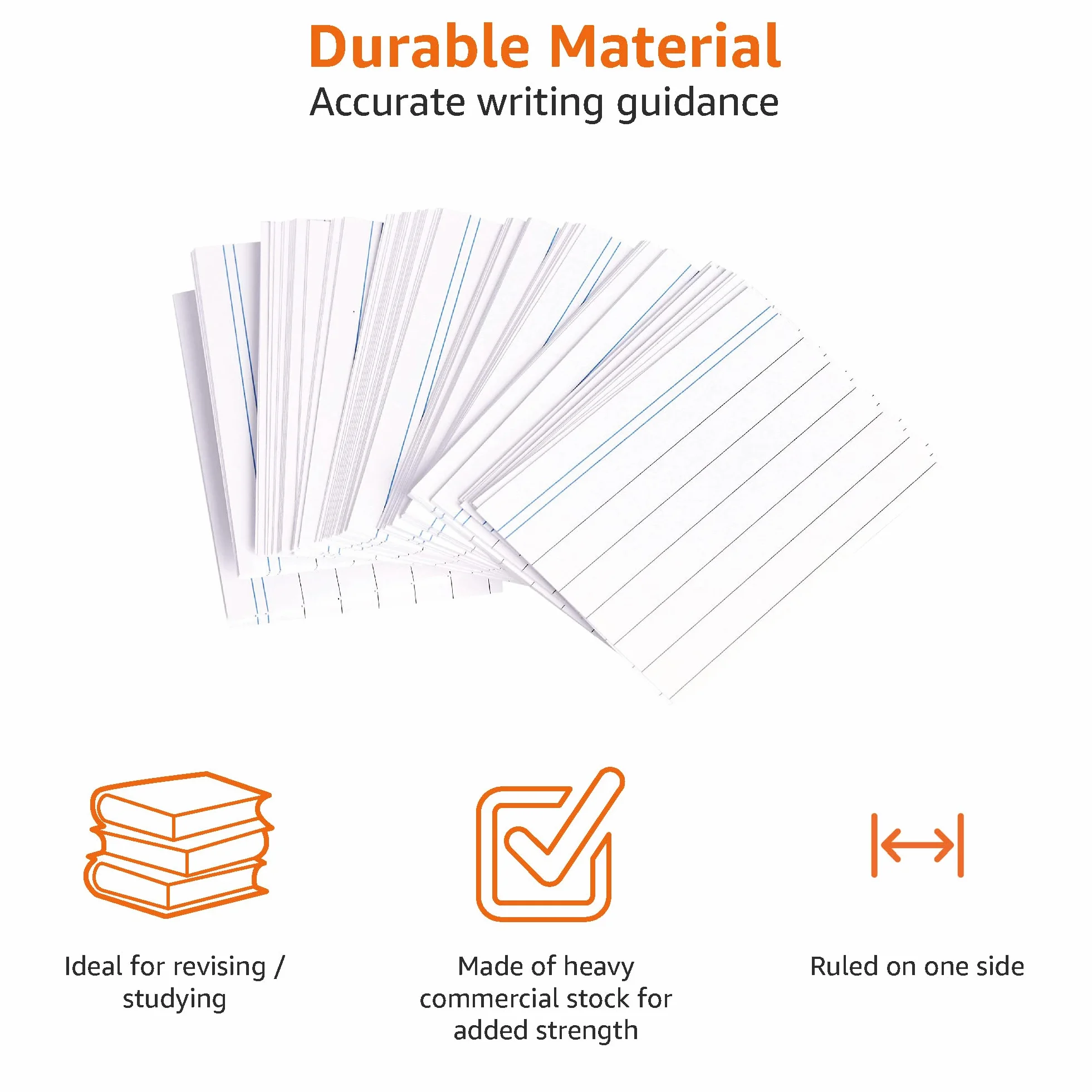 Amazon Basics Fiches Lignées A8 7,4 x 5,2 cm Lot de 1000 Blanches