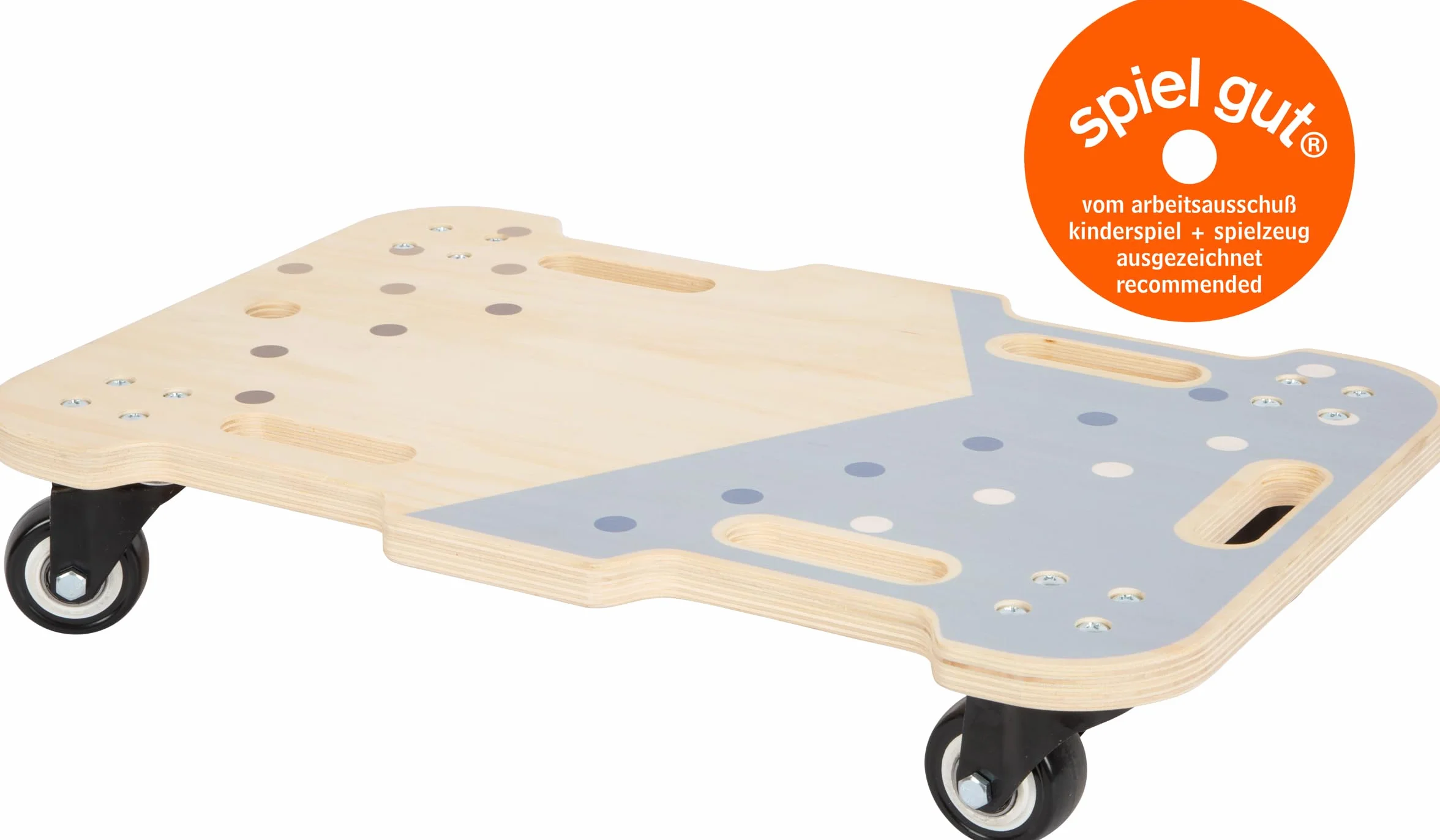 Planche à roulettes Adventure en bois pour enfants, avec poignées et poulies, dès 3 ans