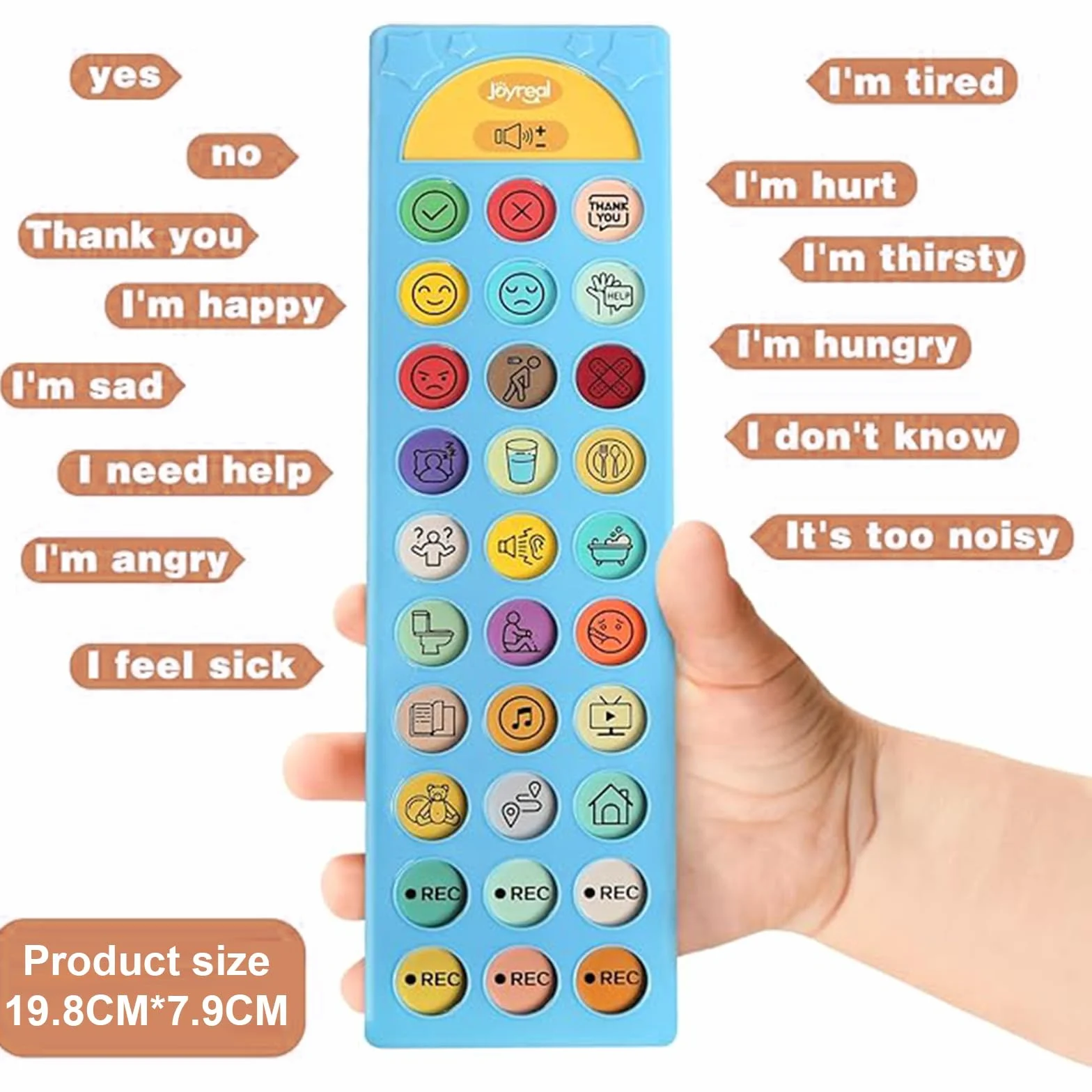 Dispositif CAA pour Autisme, Outil de Communication Non Verbale 6 Boutons Programmable Volume Réglable Aide Thérapie Vocale