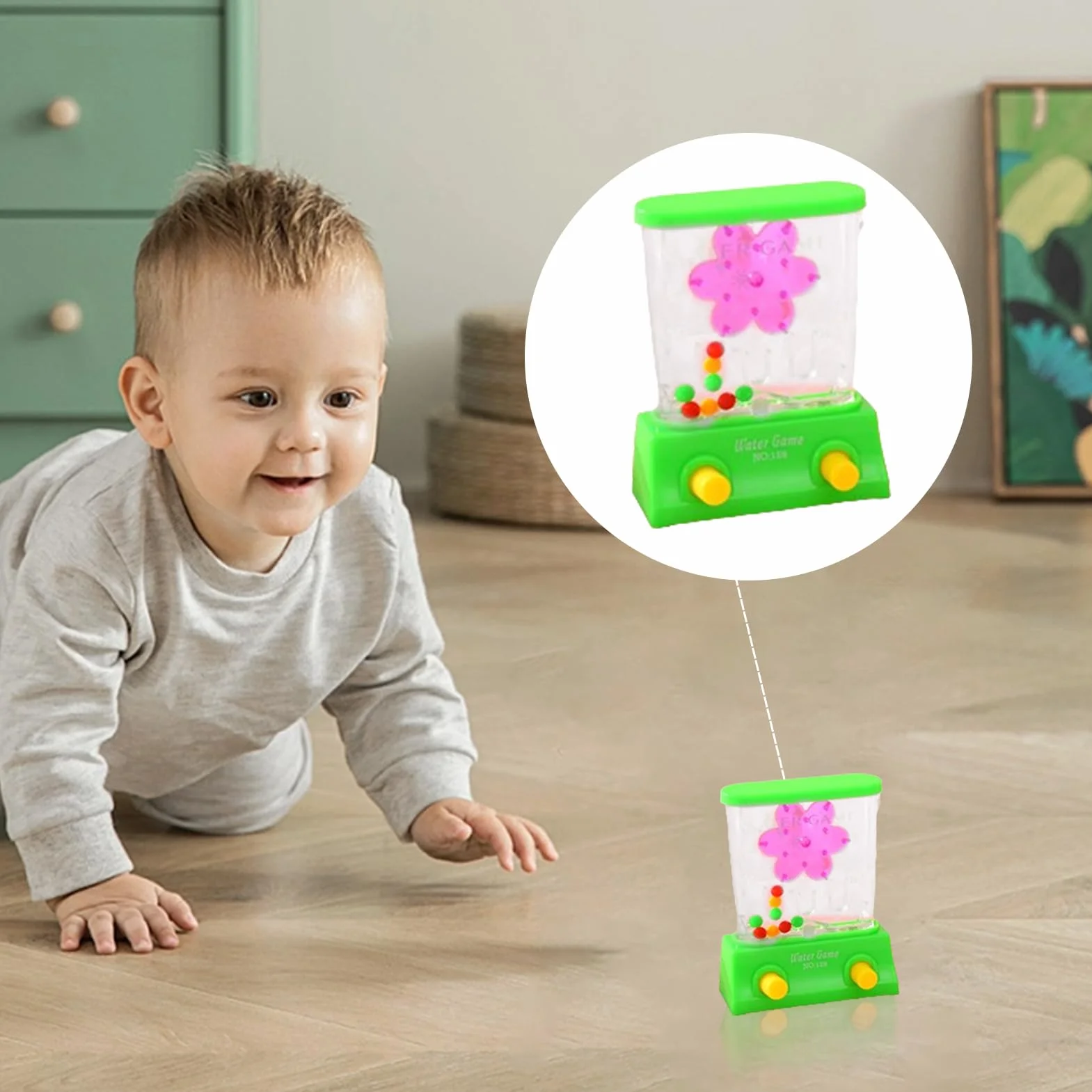 Jeu d'arcade aquatique portable avec anneau jouets de plage éducatifs motricité fine