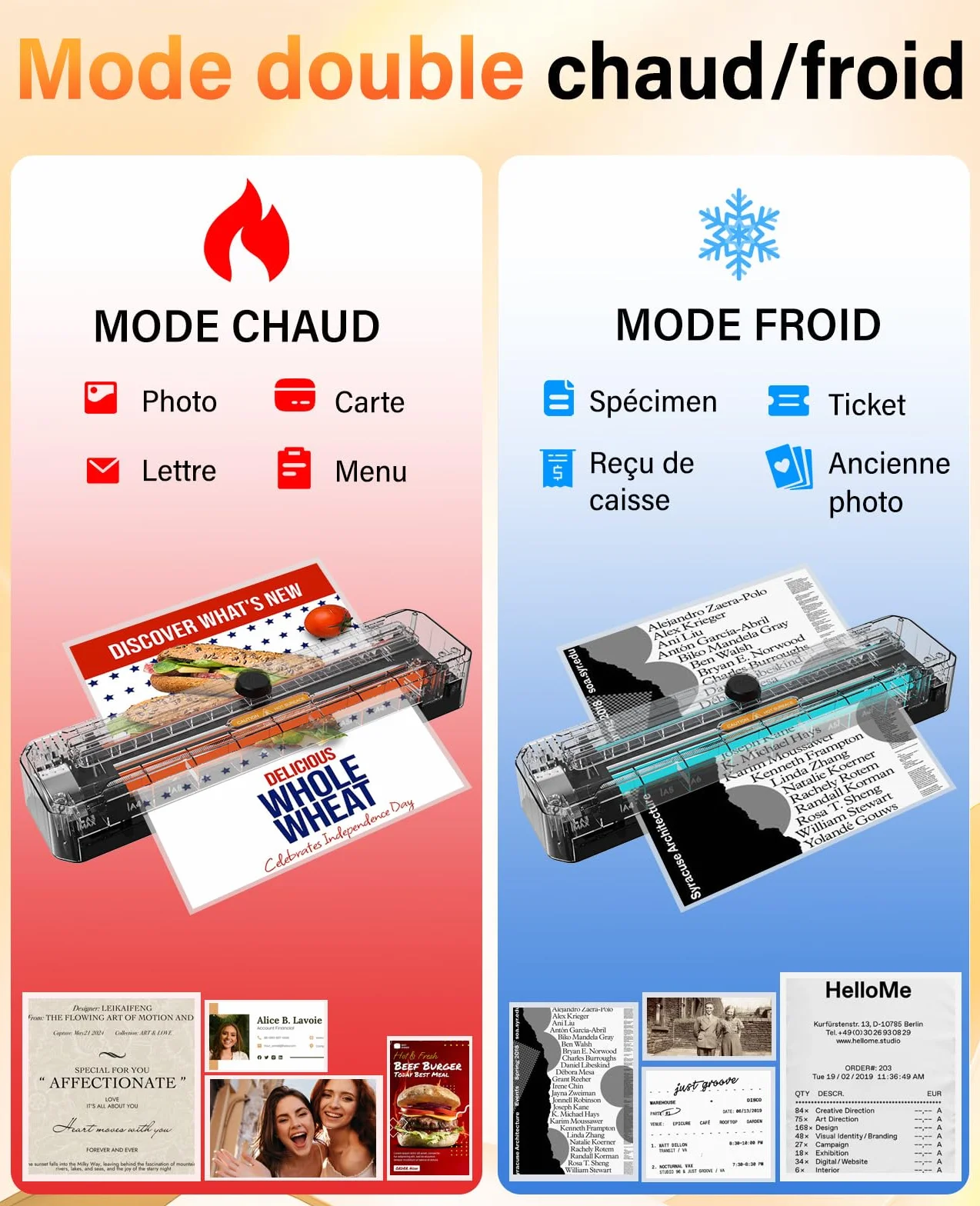 MAXDONE Plastifieuse A3 Chaud et Froid, Préchauffage 1-2 Min, 10 Pochettes, Arrondisseur d'Angles, tout Format A3 A4 A5 A6