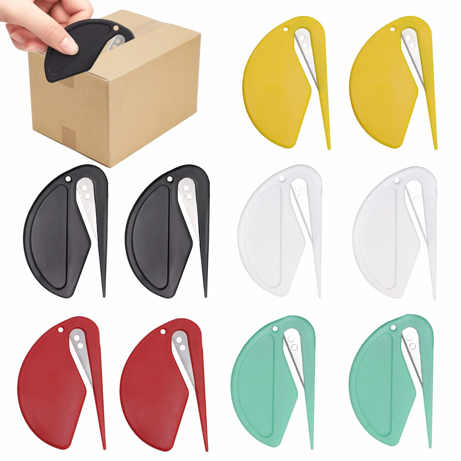 Ouvre Lettres Mini Cutter Ouvre Colis Coupe-Papier Lame Métal, 10 Pièces