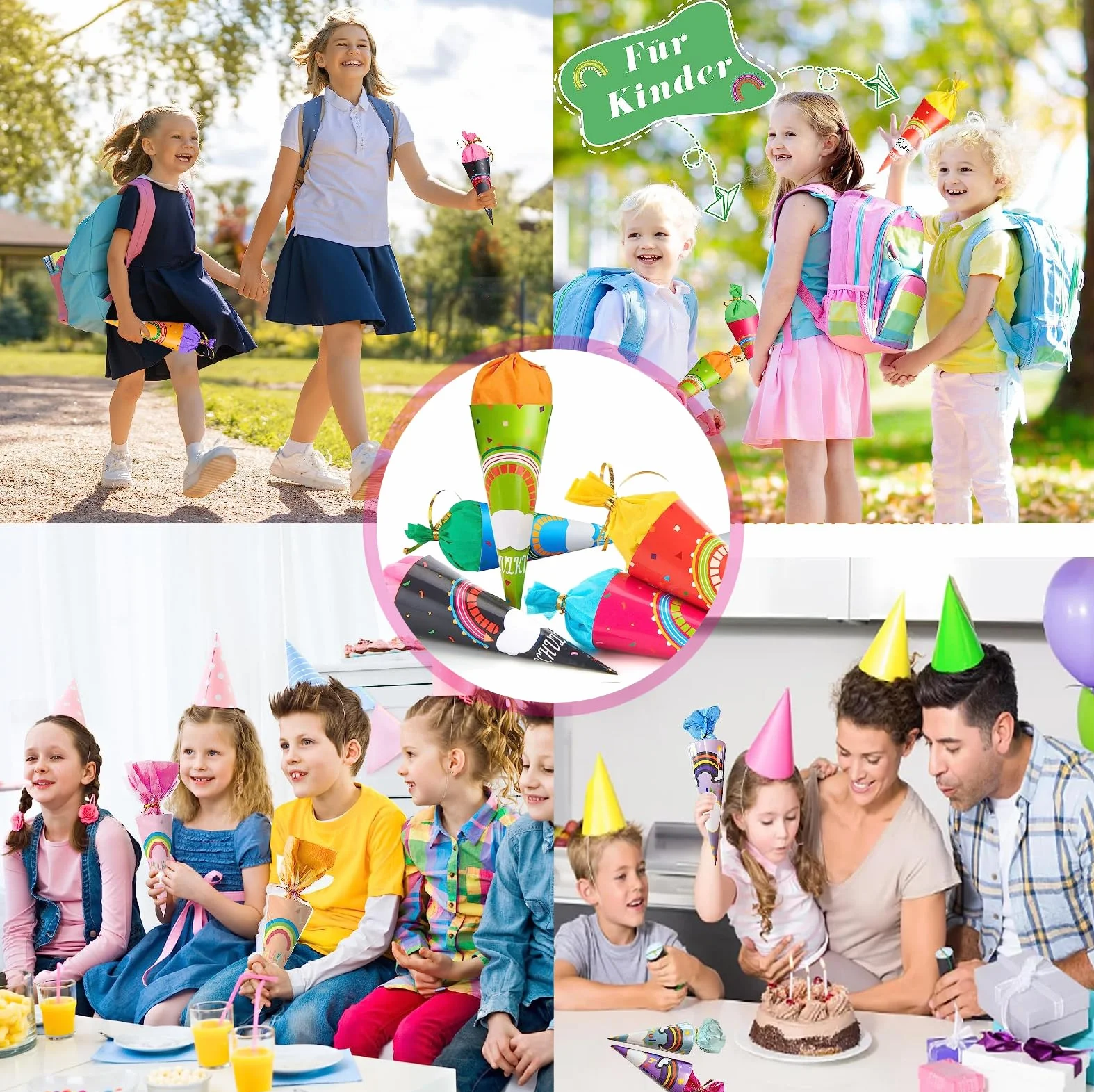 ANROI Ensemble de 18 Sacs de rentrée personnalisés 25 cm pour enfants