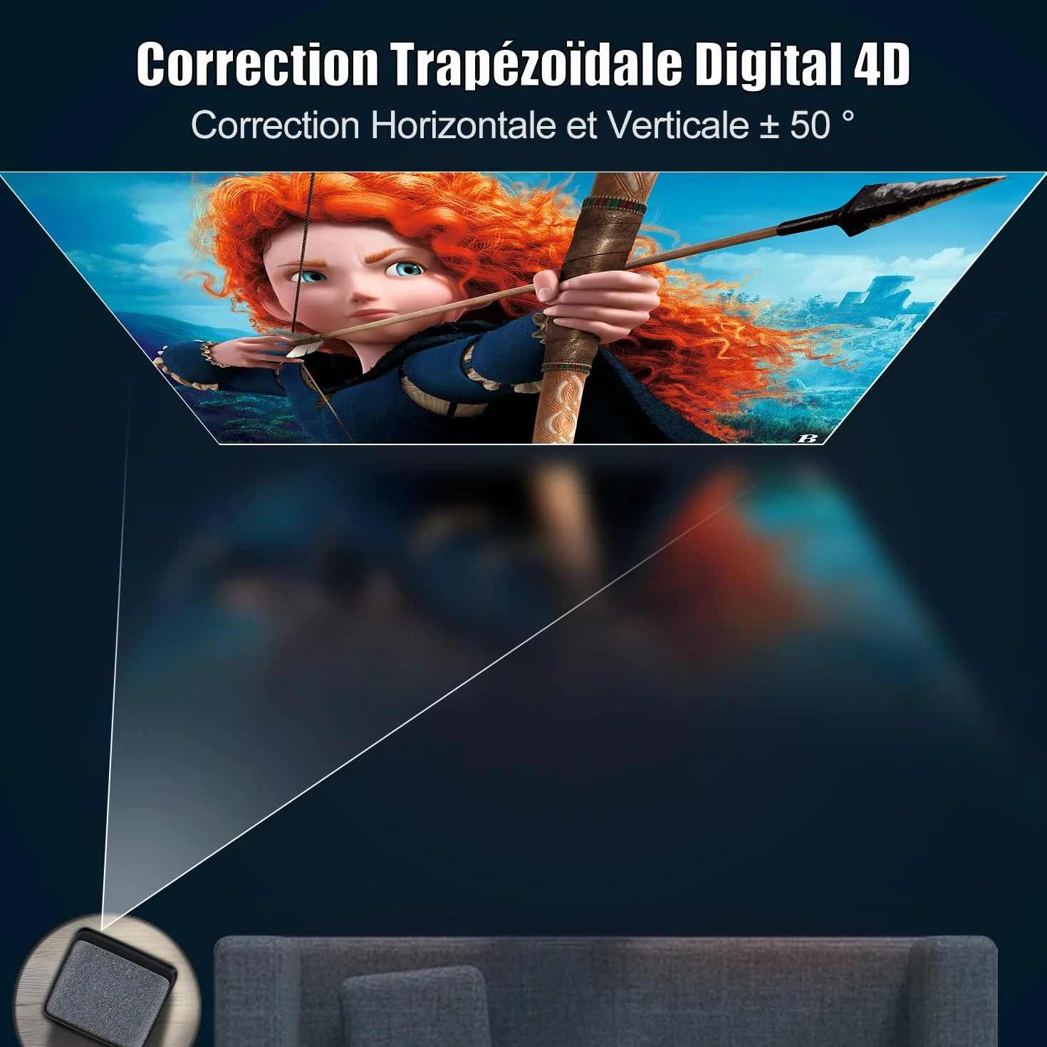 WiMiUS K1 Full HD 1080P 4K WiFi Bluetooth Projector Home Theater