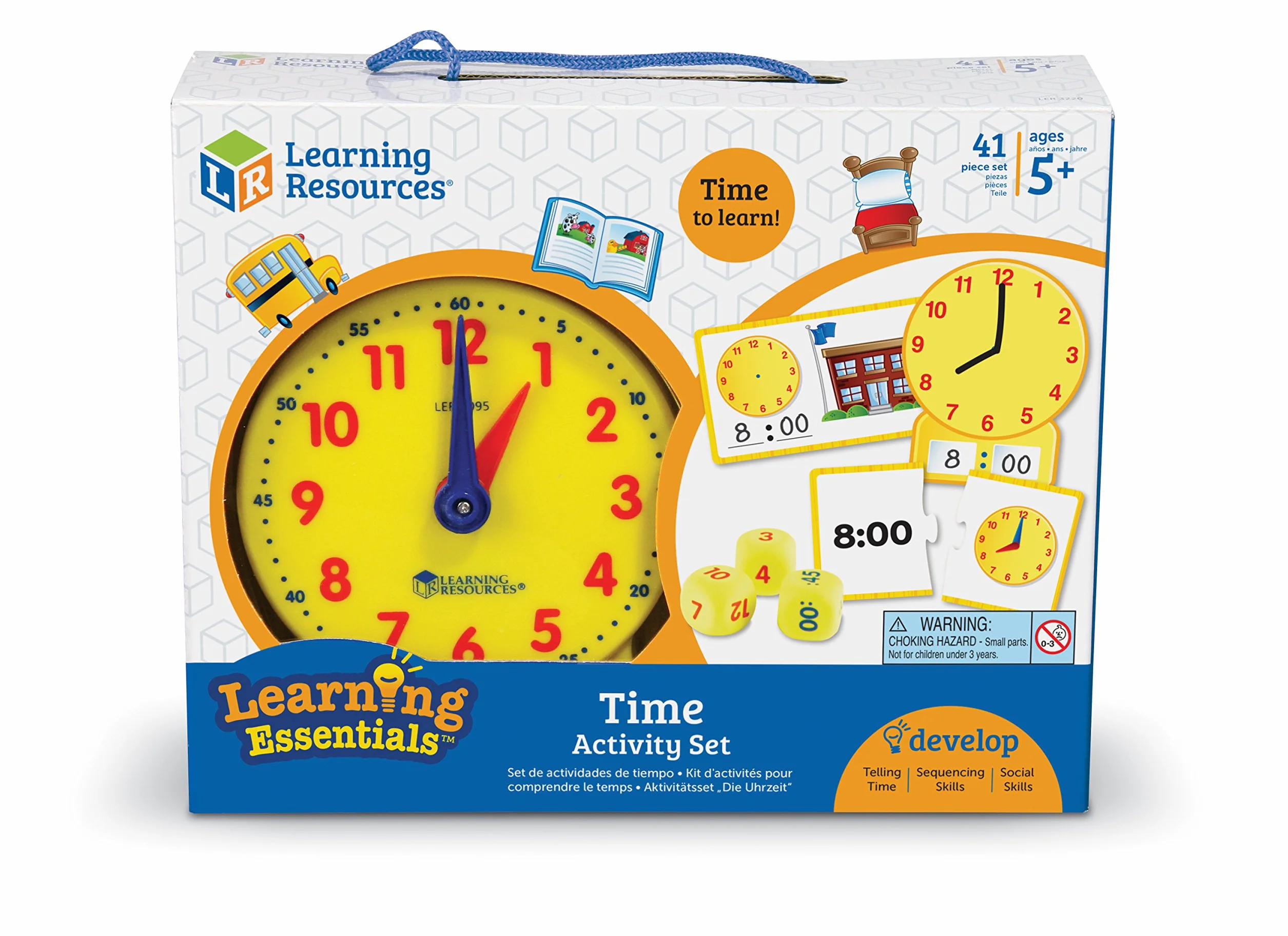 Learning Resources Horloge Éducative Enfant – Kit Lecture Heure Analogique Numérique – Jeu Montessori 5 Ans+