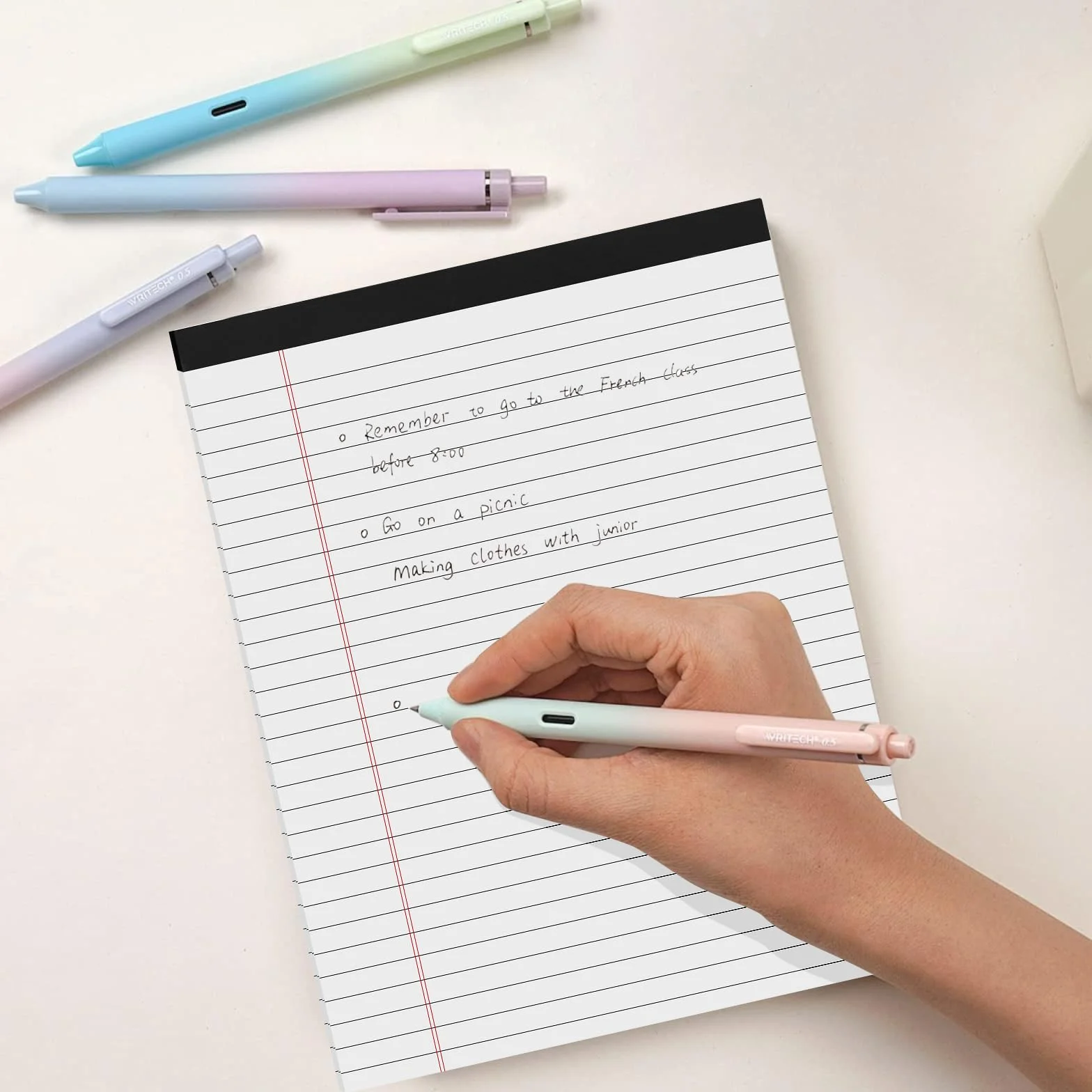 Lot de 3 blocs-notes A4 lignés - 30 feuilles par bloc - Blanc
