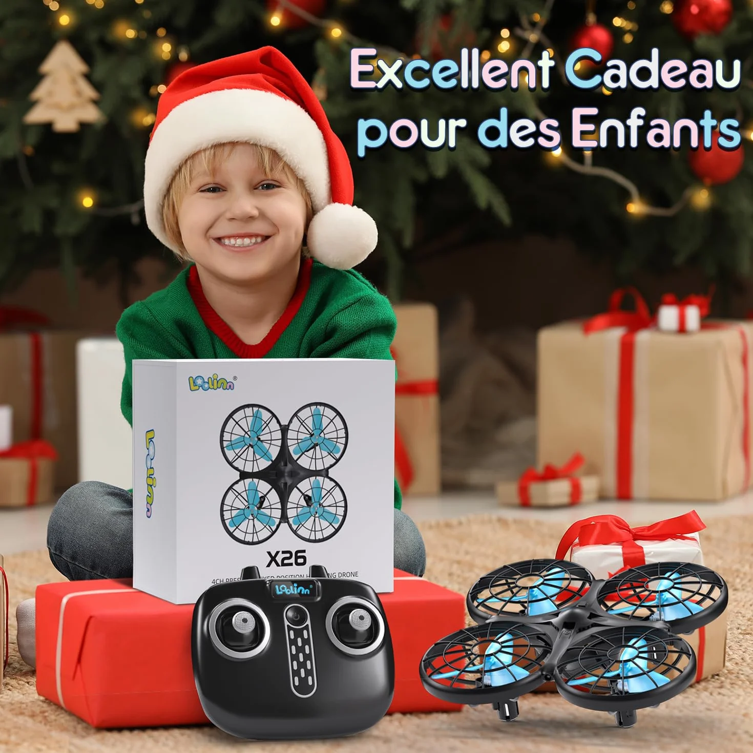 Drone pour Enfant Mini Drone Télécommandé Anti-Collision Automatique Certification C0