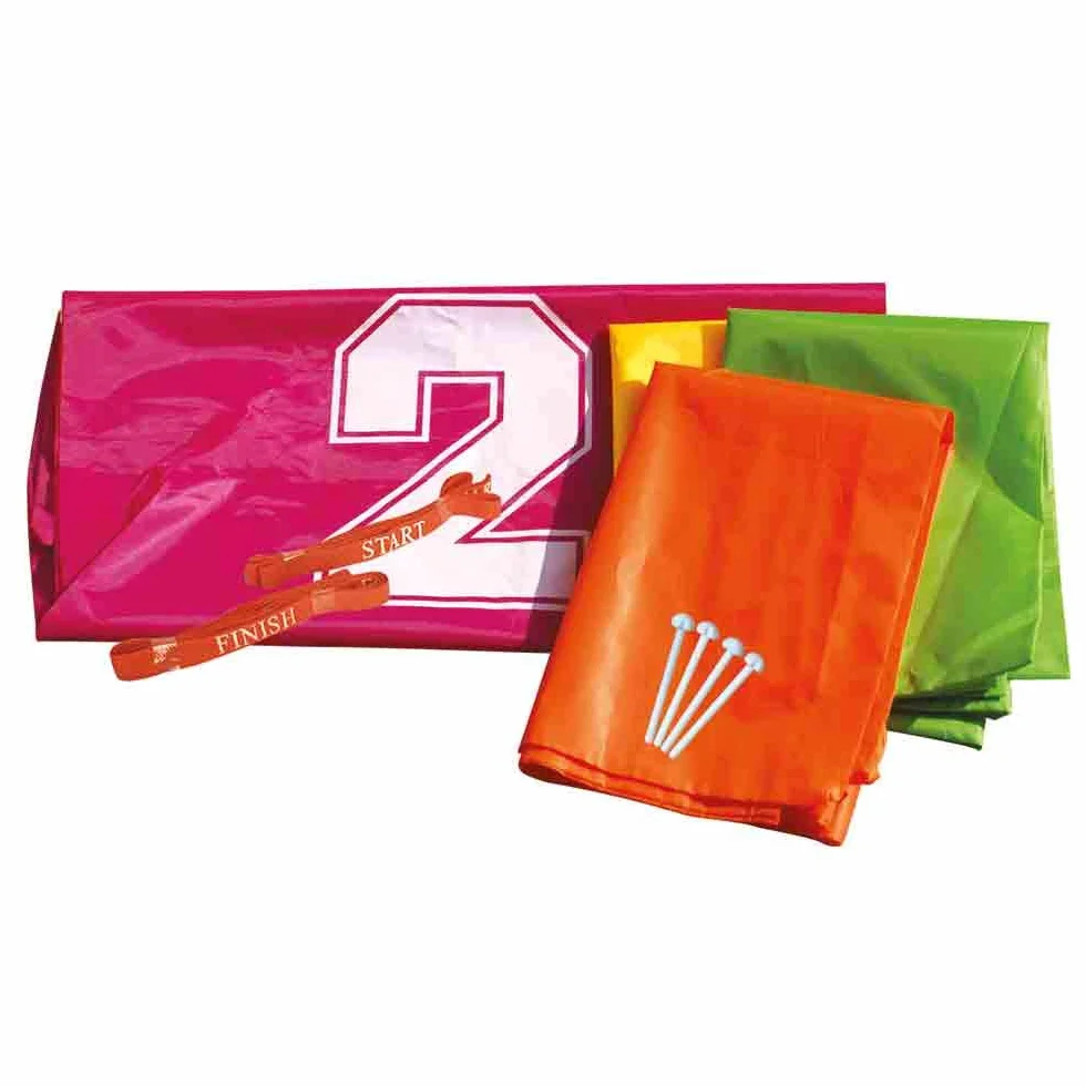 Idena Jeu de sacs gonflables 4 sacs avec ruban départ arrivée fêtes sport