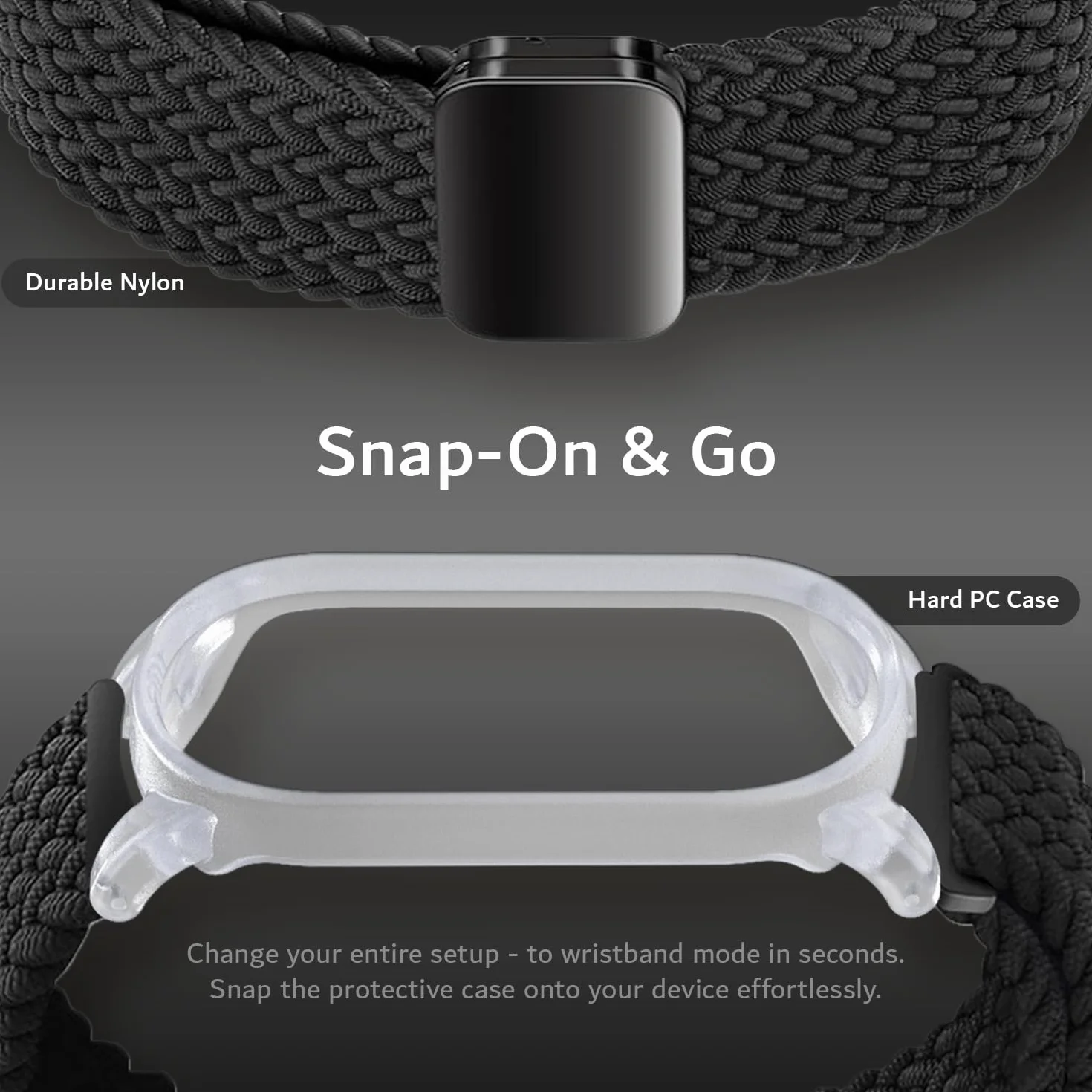 TUDIA Étui PC à clipser bracelet magnétique tressé réglable pour PLAUD NotePin AI