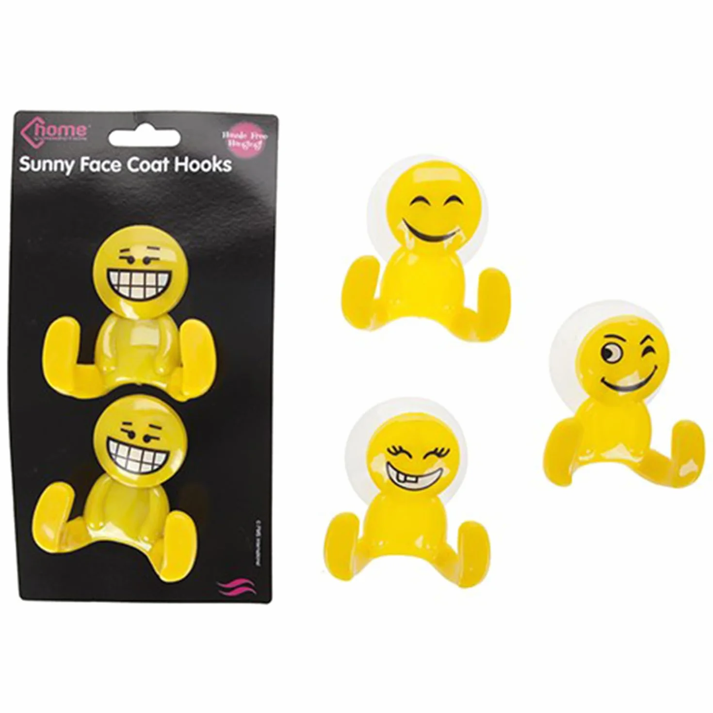 Crochets autocollants en plastique jaune Lot de 2 – Facile à installer pour maison bureau dortoir