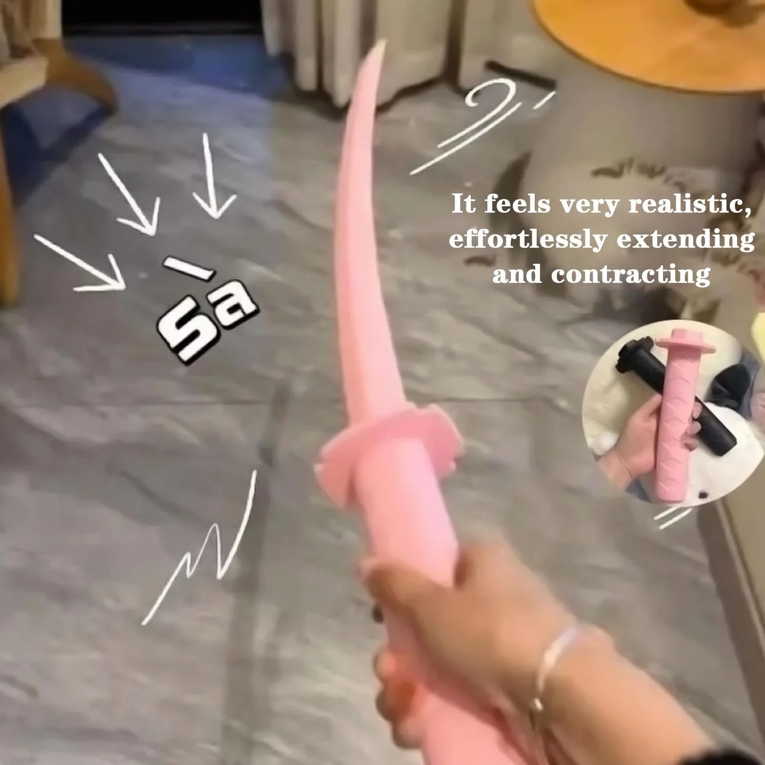 Katana télescopique en Plastique Jouet d'épée de samouraï rétractable Cadeau de Cosplay