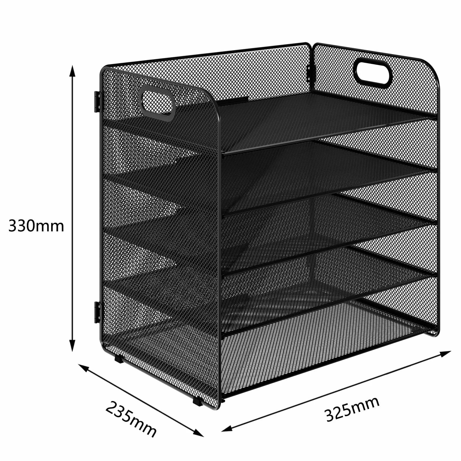 TQVAI Métal Corbeille à Courrier 5 Compartiments Organiseur de Bureau Porte Revue Trieur Documents A4 Rangement Papier Noir