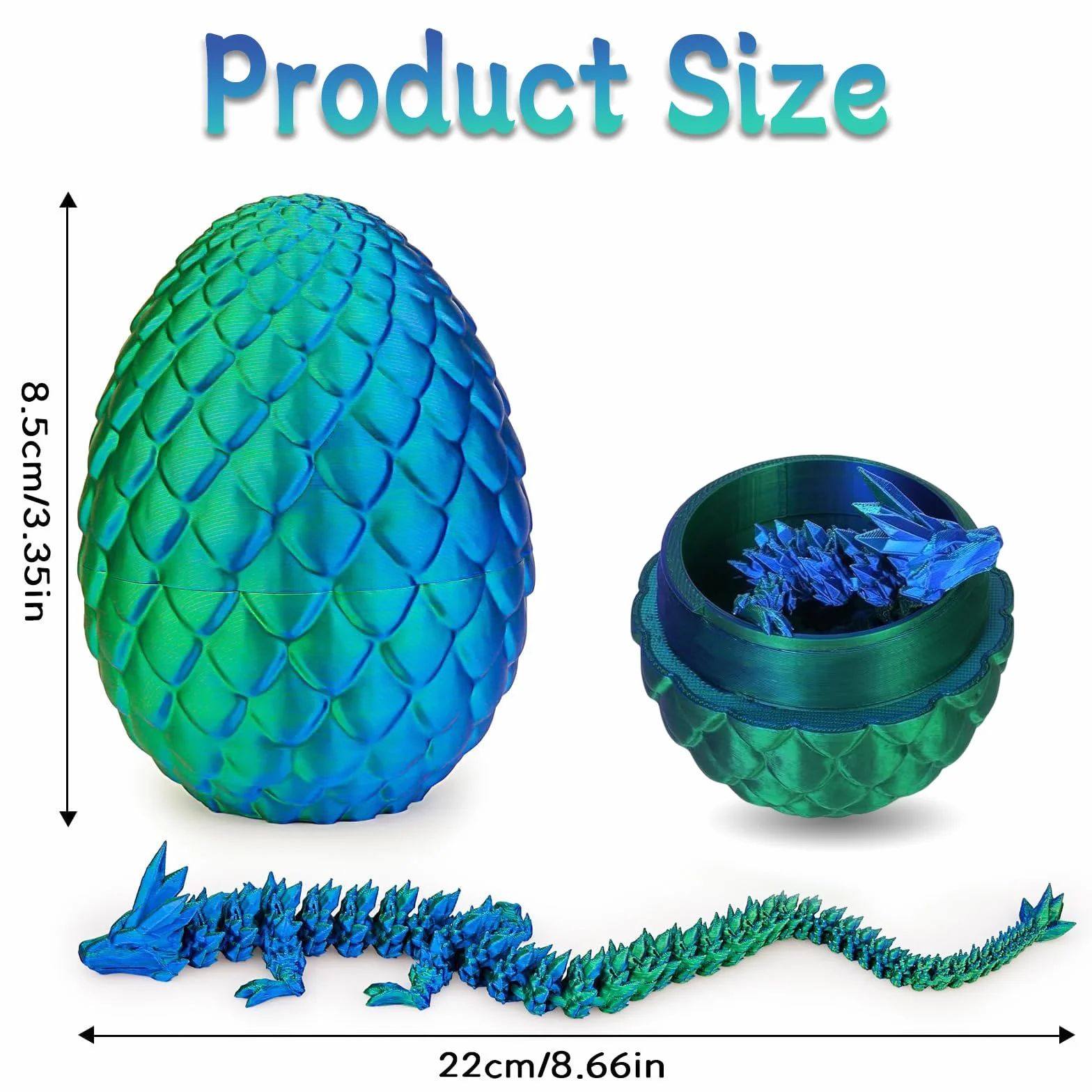 Lot de 4 œufs de dragon 3D imprimés, jouet mobile pour amateurs de dragons