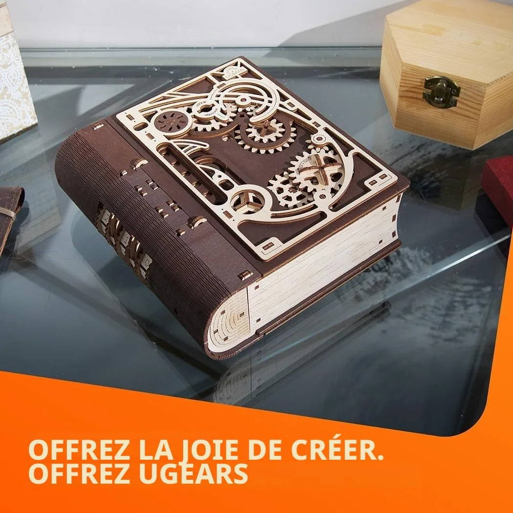 UGEARS Boite Secrete Puzzle 3D Bois Adulte - Maquette en Bois A Construire, Maquette Adulte DIY Construction Maquettes Et Modélisme Casse Tête, Steampunk Boite Cadeau Loisirs Créatifs Adultes