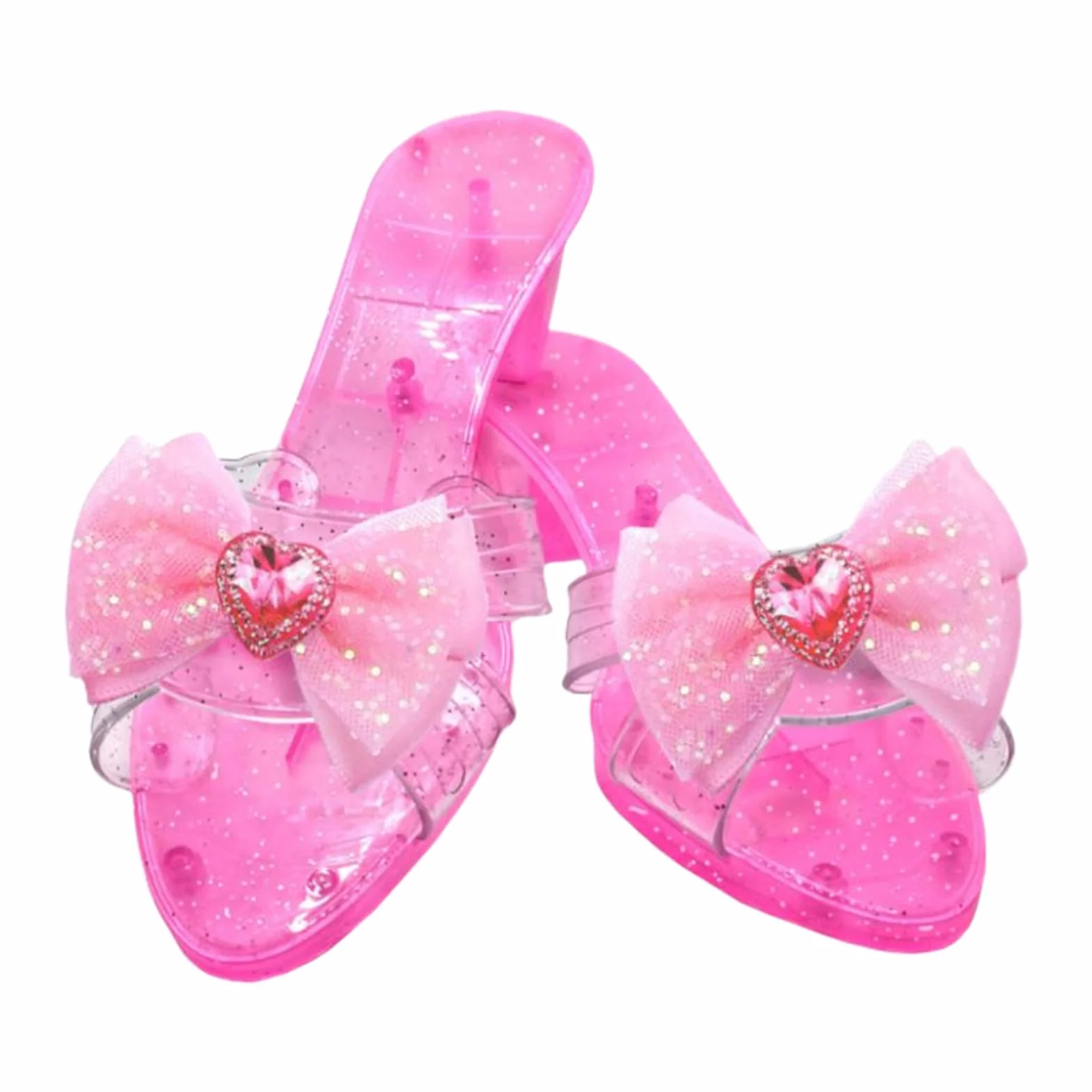 Sandales en Gelée Princesse Fille Jouet à Talon Paillettes Nœuds Brillantes Jeu de Rôle Cadeau Été 18.5 x 6 cm