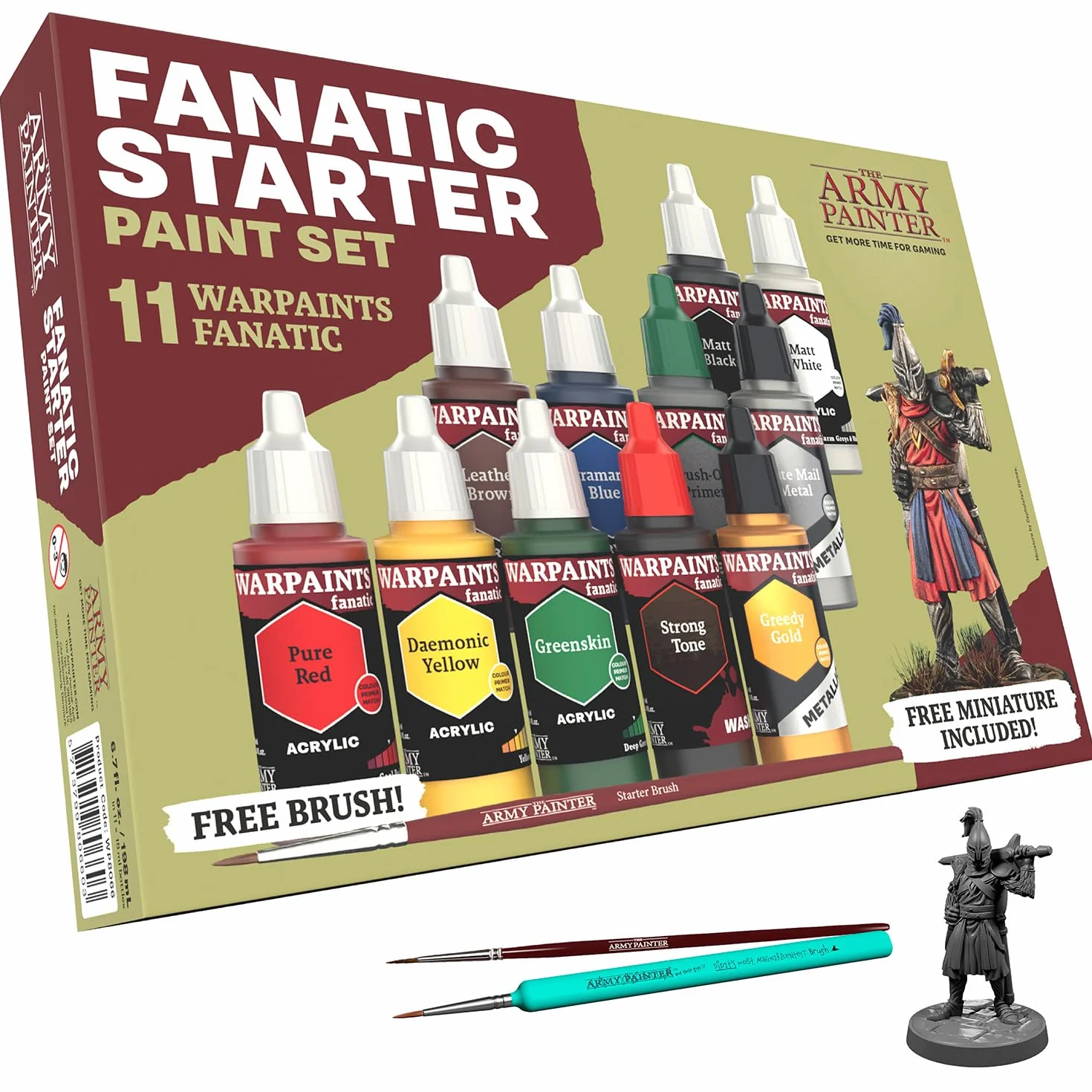 The Army Painter Warpaints Fanatic Starter Set 11x18ml Acrylic Paint Set for D&D Warhammer Miniatures