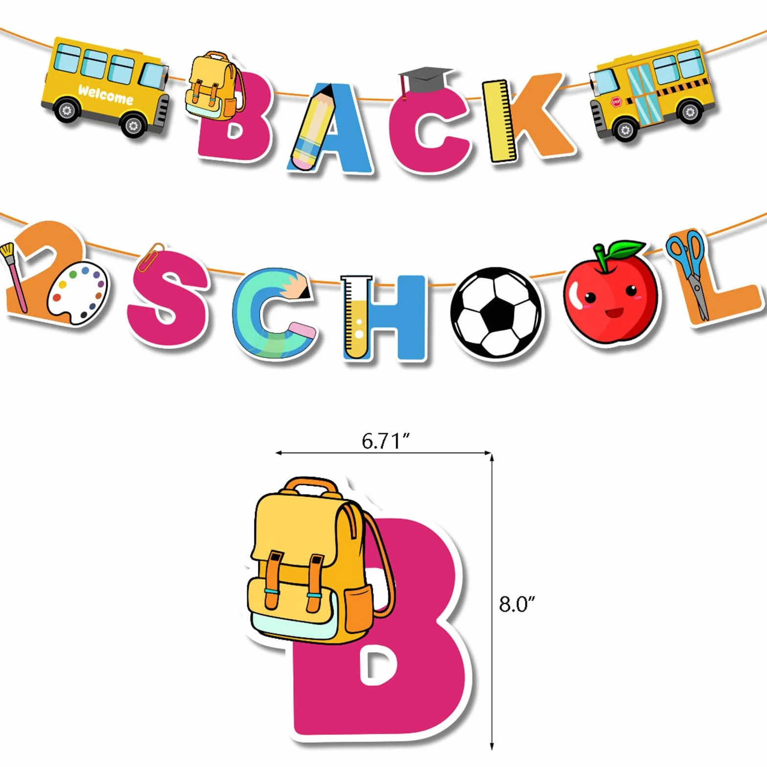Guirlande de bienvenue pour la rentrée scolaire, décoration de salle de classe