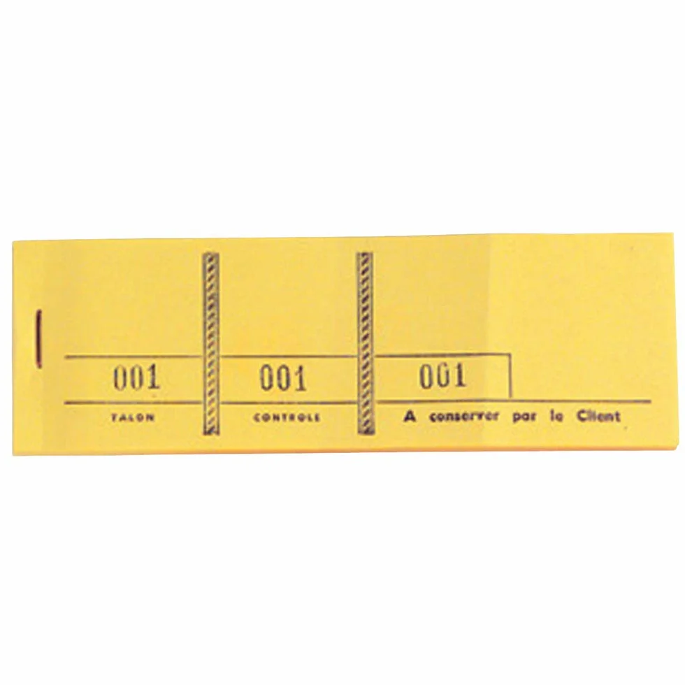 Exacompta Paquet de 10 blocs passe-partout 100 feuillets 3 coupons numérotés Format 4,8 x 15 cm Jaune