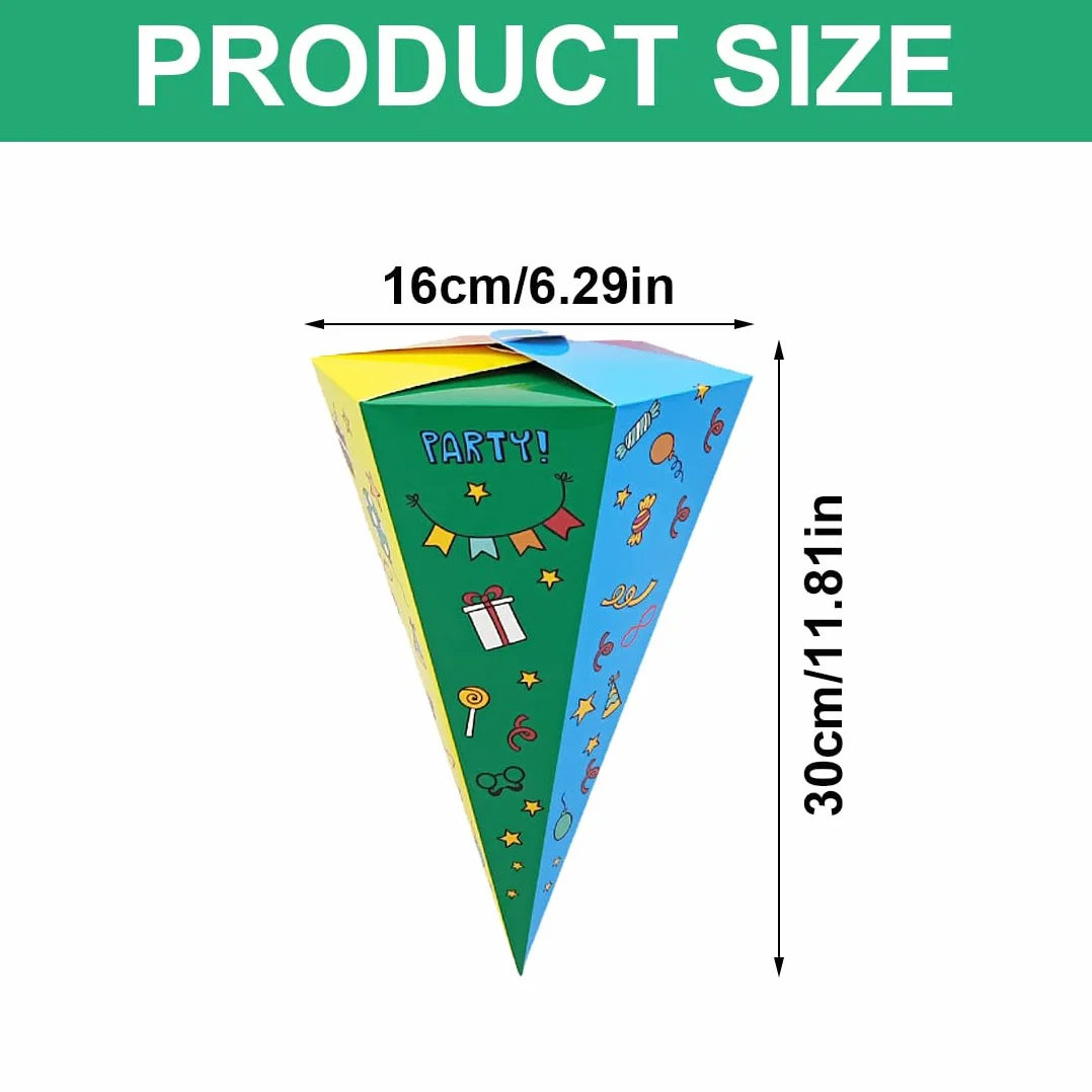 WeddHuis Cônes de Rentrée Scolaire DIY 30cm 6 Couleurs Pochettes Surprise