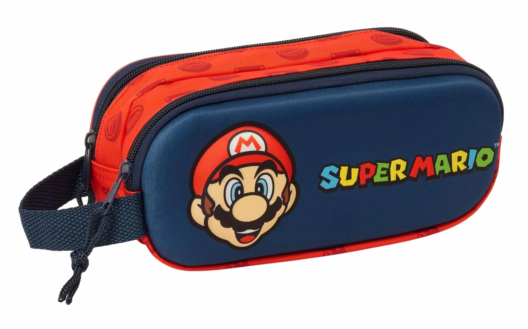 Super Mario 3D Trousse Double 3D Enfant 21 x 6 x 8 cm Bleu Marine Rouge