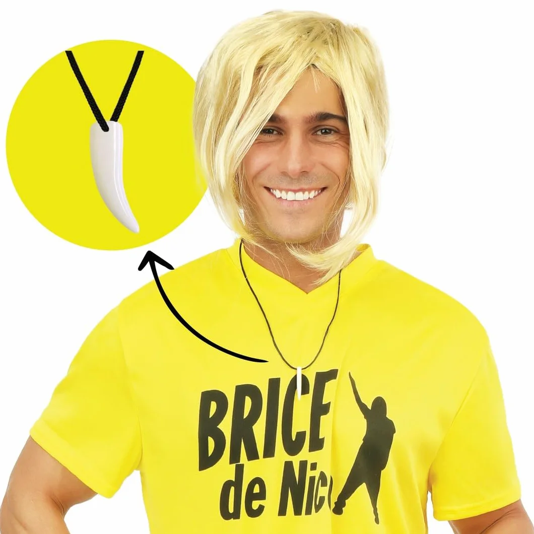 Collier Brice de Nice Accessoire de Déguisement Dent de Requin Blanche Plastique pour Carnaval Fêtes