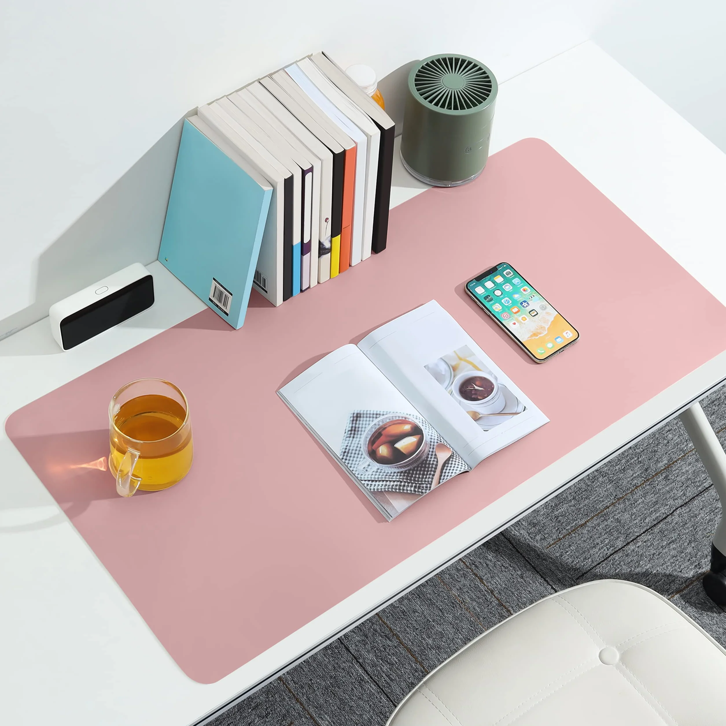 BUBM Tapis de bureau en cuir PU antidérapant 80x40cm pour ordinateur portable