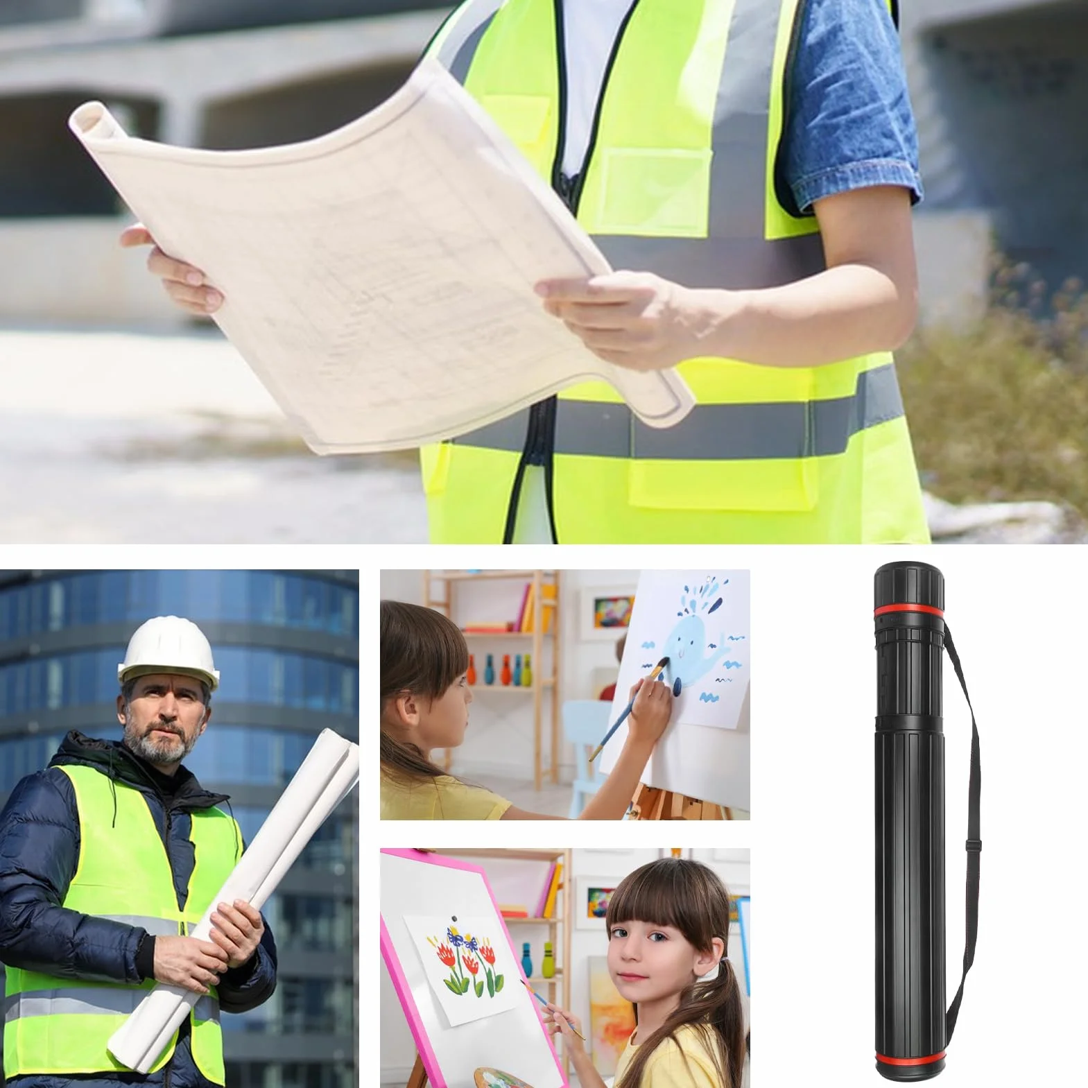Support Télescopique Pour Affiche D'art, Tube Extensible Avec Sangle, Tube De Transport D'art