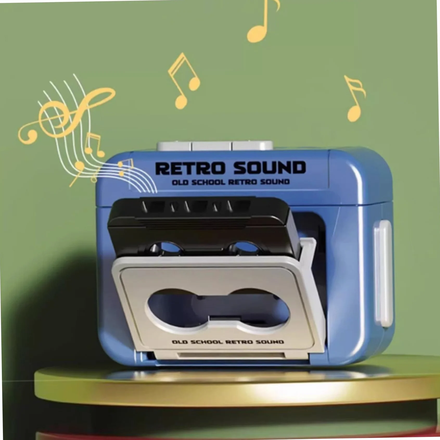 Porte-clés Mini magnétophone rétro en Plastique enregistrable avec Musique, Lecteur de microcassettes
