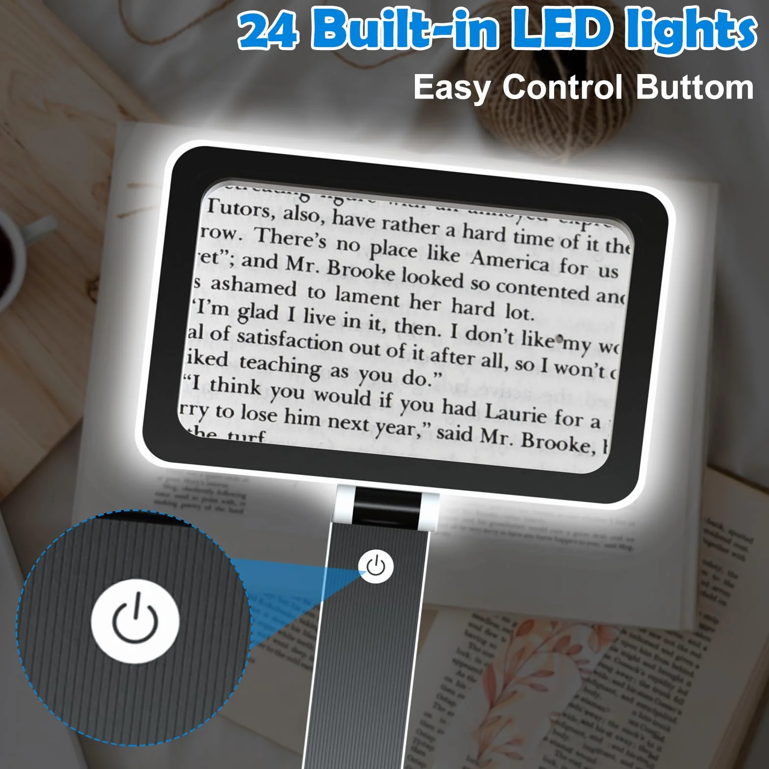 Loupe de Lecture avec Lumière 3x LED Ultra Lumineuses à Intensité Variable Pliable pour Personnes Âgées