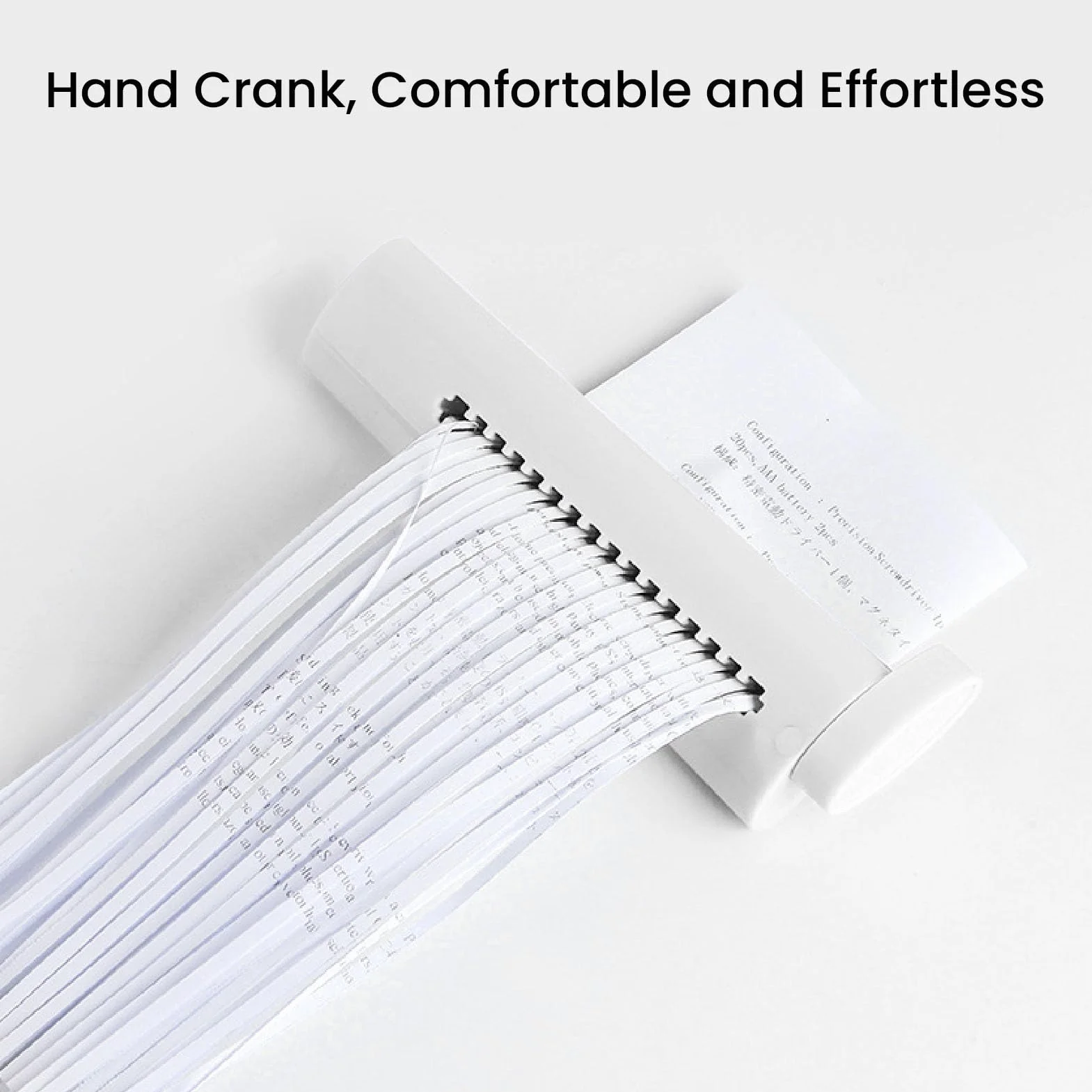 BRRNOO Handy Paper Shredder Portable Manual Document Shredder ABS Blanc