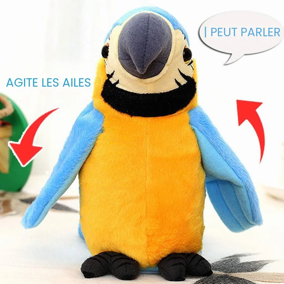 Jouet Perroquet en Peluche Imite le Son Animaux Répétez ce que vous dites Ailes électronique Oiseau Interactif Cadeau Noël Anniversaire