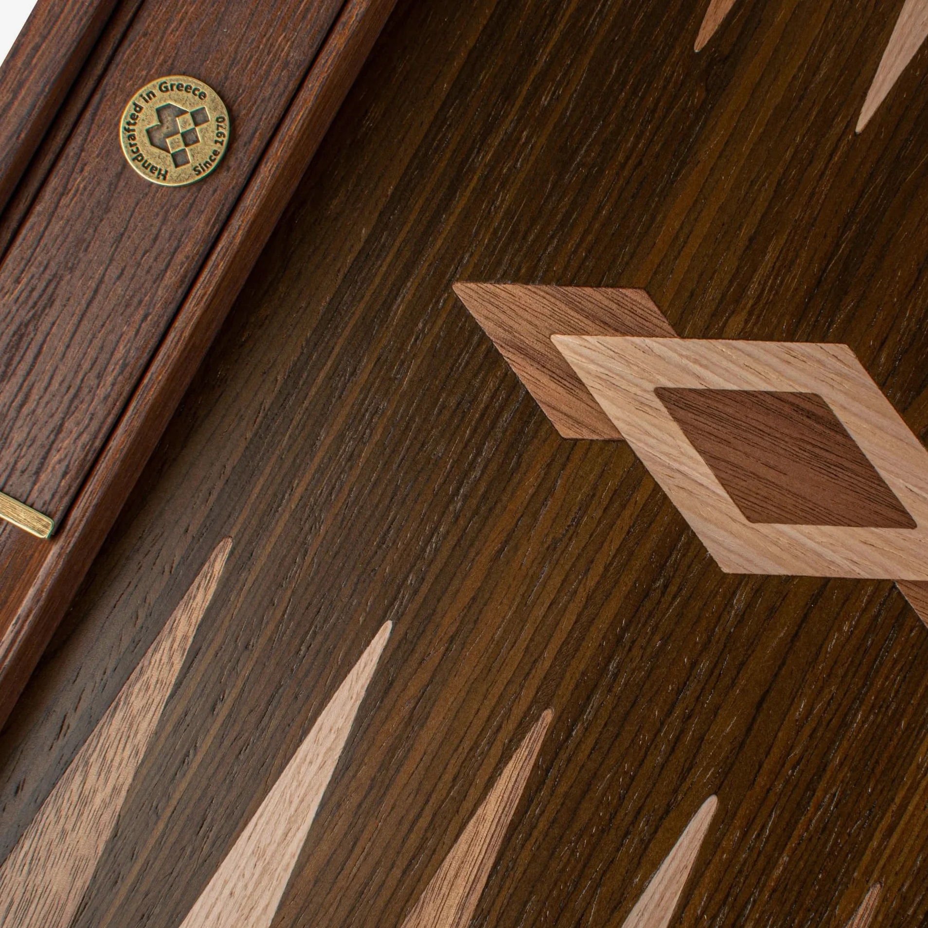 Manopoulos Ensemble de jeu de backgammon en ziricote de luxe fabriqué à la main en Grèce par des experts, 48 x 26 cm, fermé, adultes 14 +