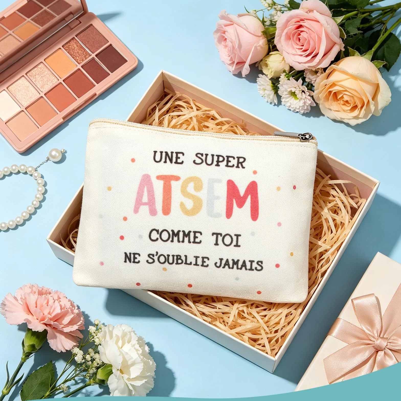 Sac en toile imprimé français pour enseignants, carte de remerciement, Journée des enseignants