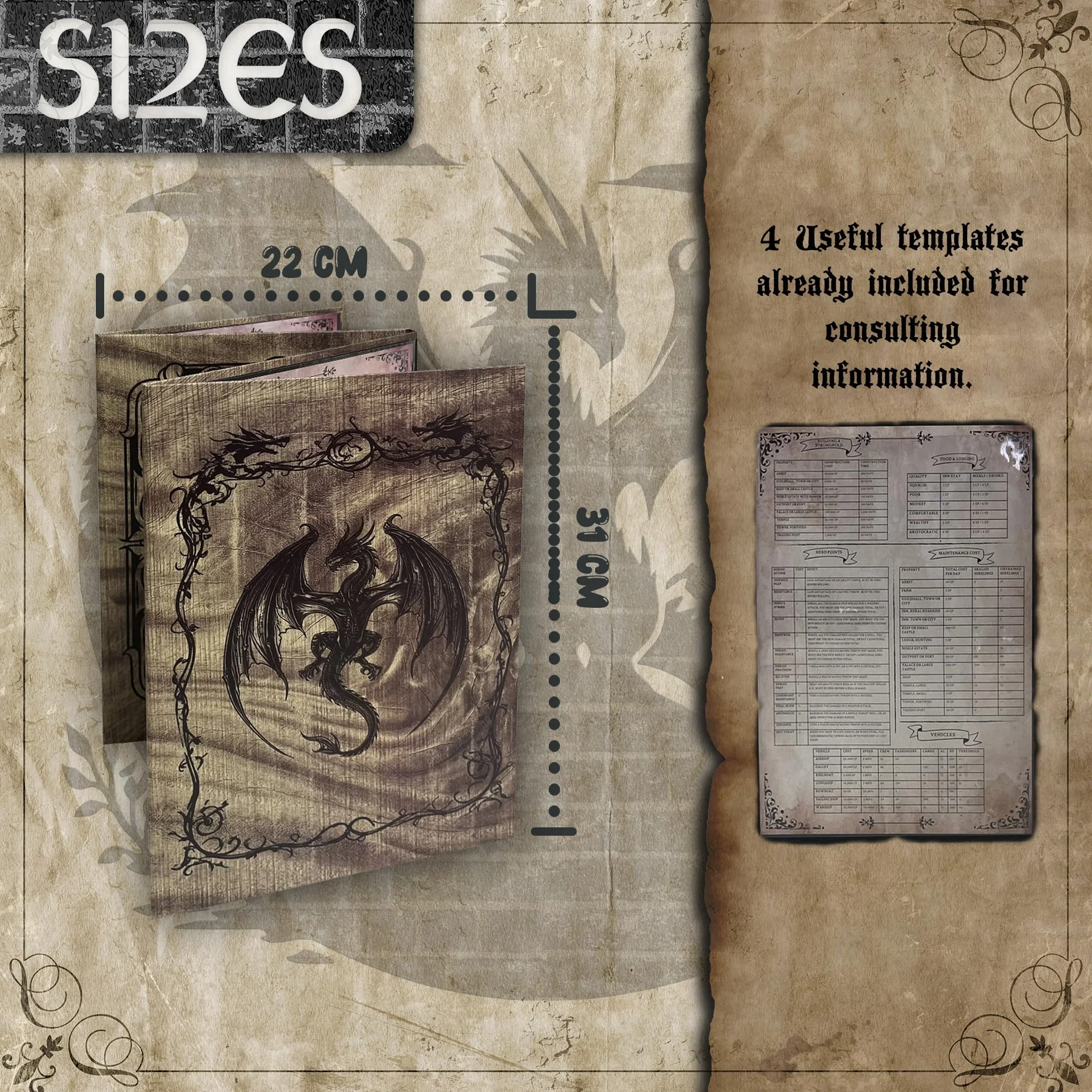 Ecran Maitre du Jeu Dungeon Master DOJA Hobbies DM Screen Pliable 4 Panneaux Finition Lisse avec Inserts Personnalisables