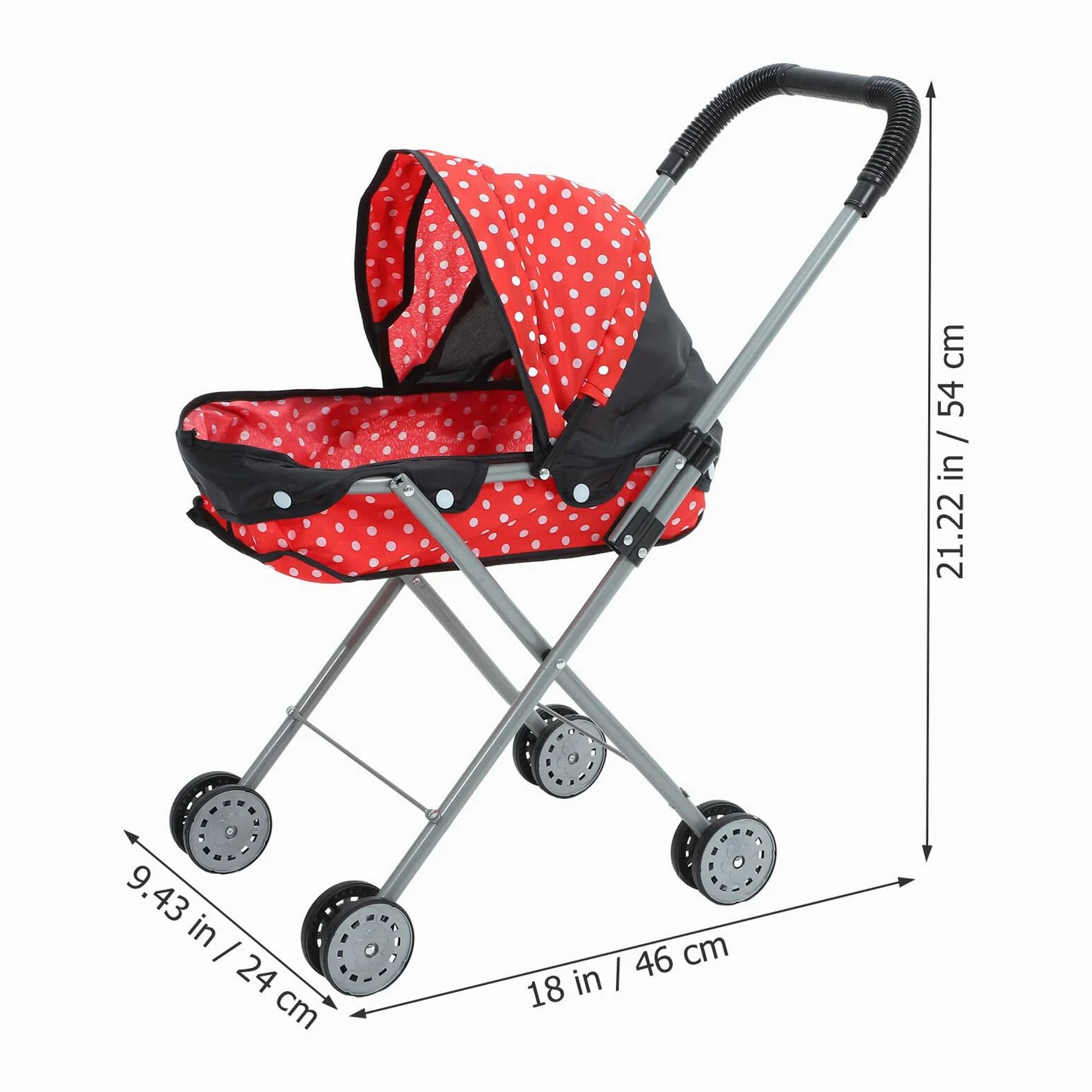 Mikinona Poussette pour Poupée Jouet de Rôle pour Garçon Fille Poussette Compacte Accessoire pour Poupée Décoration Miniature