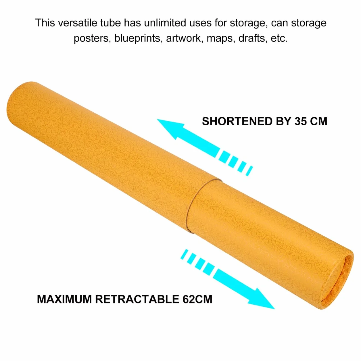 FOMIYES Tube Cylindrique Télescopique 13.78 Pouces Étanche Rangement pour Affiches Plans Documents Protection Lumière