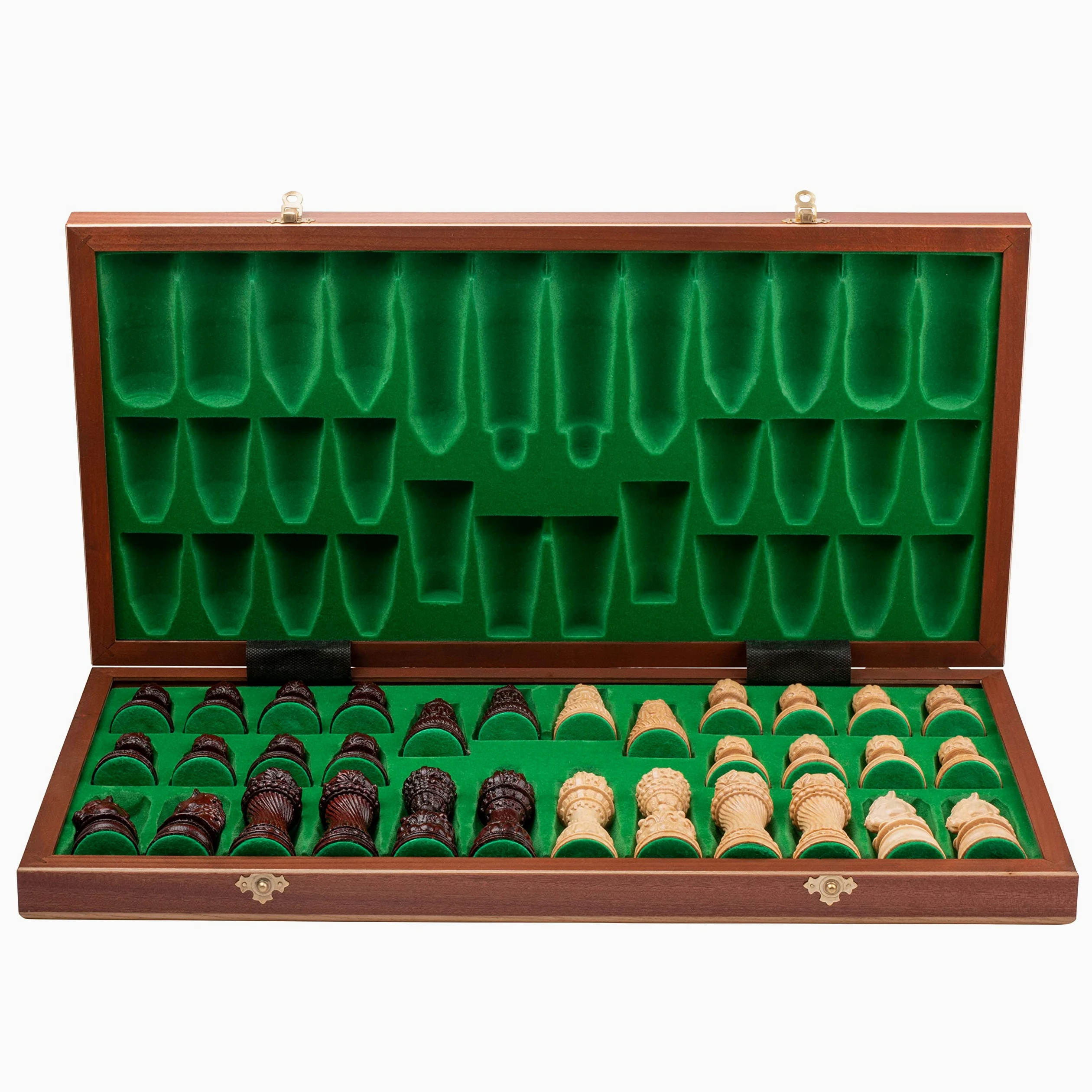 Master of Chess The Crown Jeu d'échecs de Luxe SCULPTÉ À LA Main Chef-d'œuvre | Pièces d'échecs exceptionnelles et échiquier Professionnel incrusté