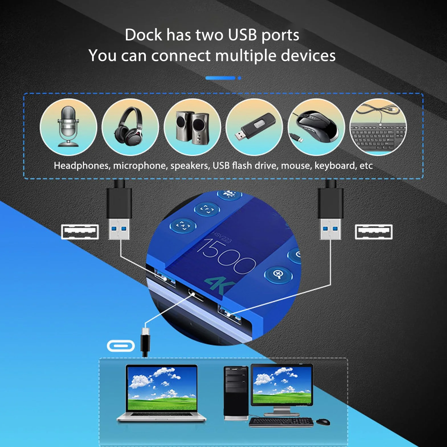 VBESTLIFE Caméra de Documents USB 15MP 4K avec Lumière LED, Pliable Autofocus HD, Zoom Numérique 4x