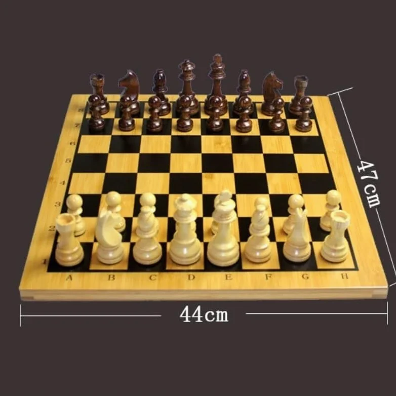 echiquier Jeu d'échecs Pliant en Bois, Plateau de Jeu Fait Main for Adultes, Enfants et débutants, Grand échiquier, pièces lestées echecs Jeu