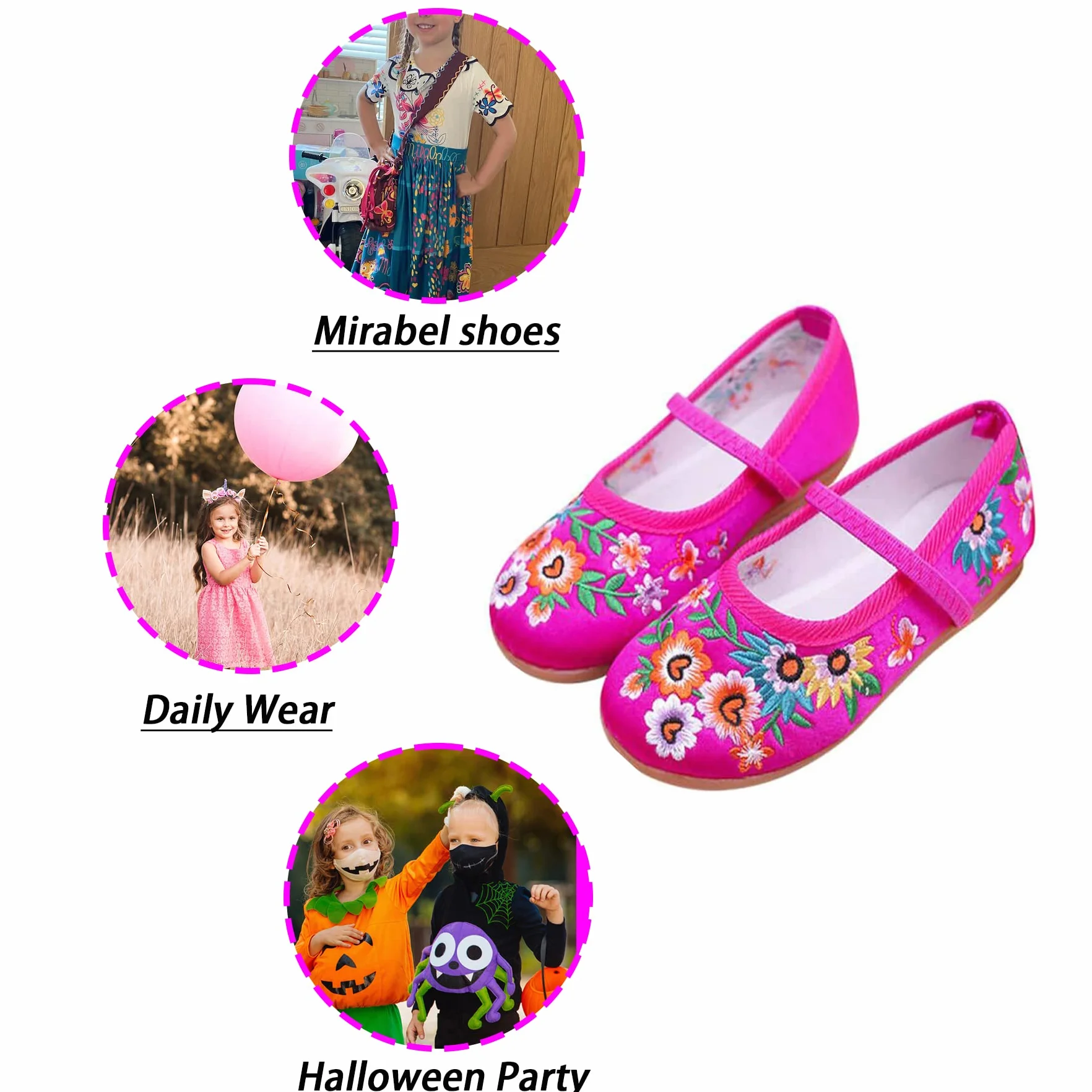 Encanto Mirabel Isabela Madrigal Chaussures filles Halloween Cosplay Costume Mary-Jane Ballerine