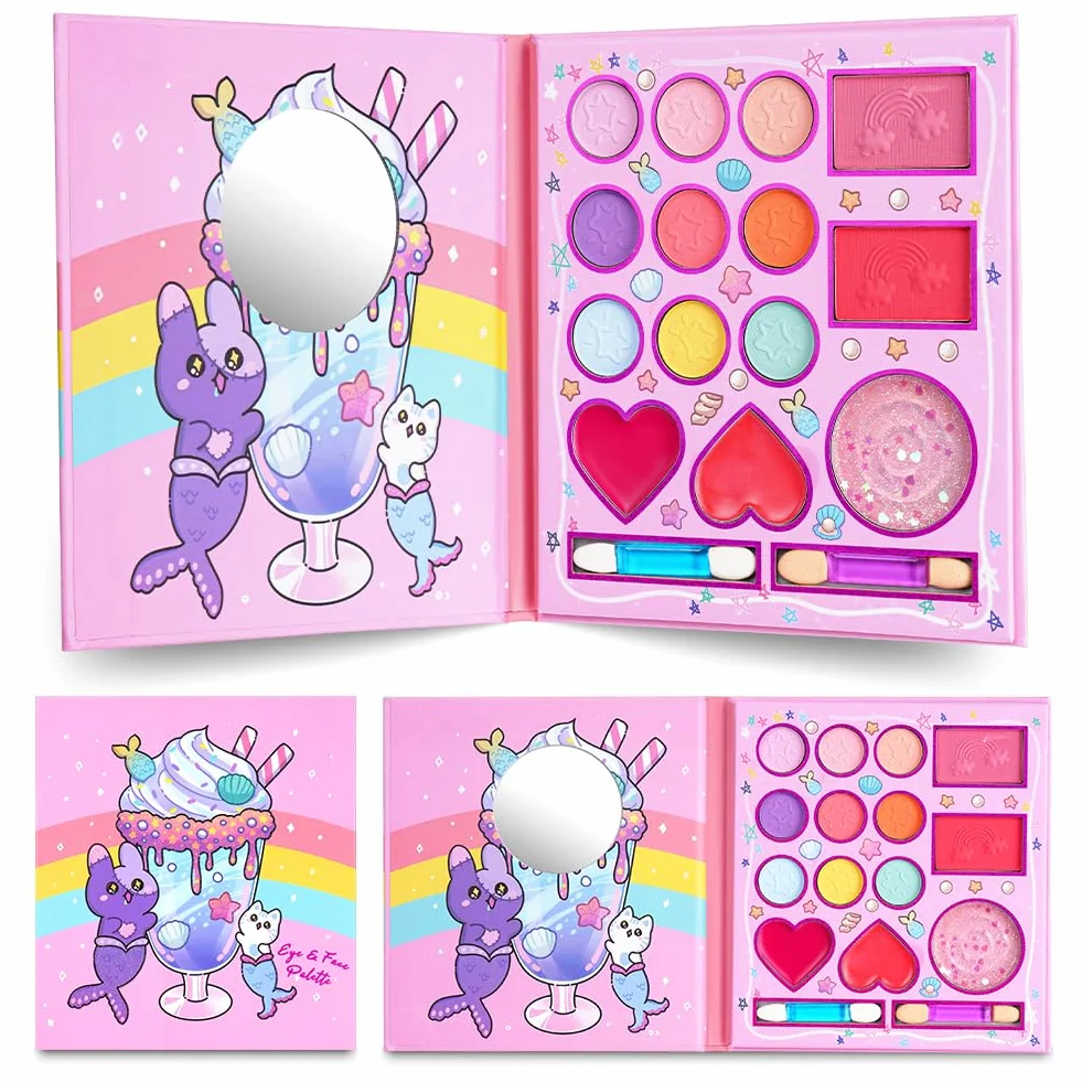 Aomig Kit de Maquillage Enfant Lavable, Non Toxique, Jouet pour Filles, Cadeau Anniversaire Noël