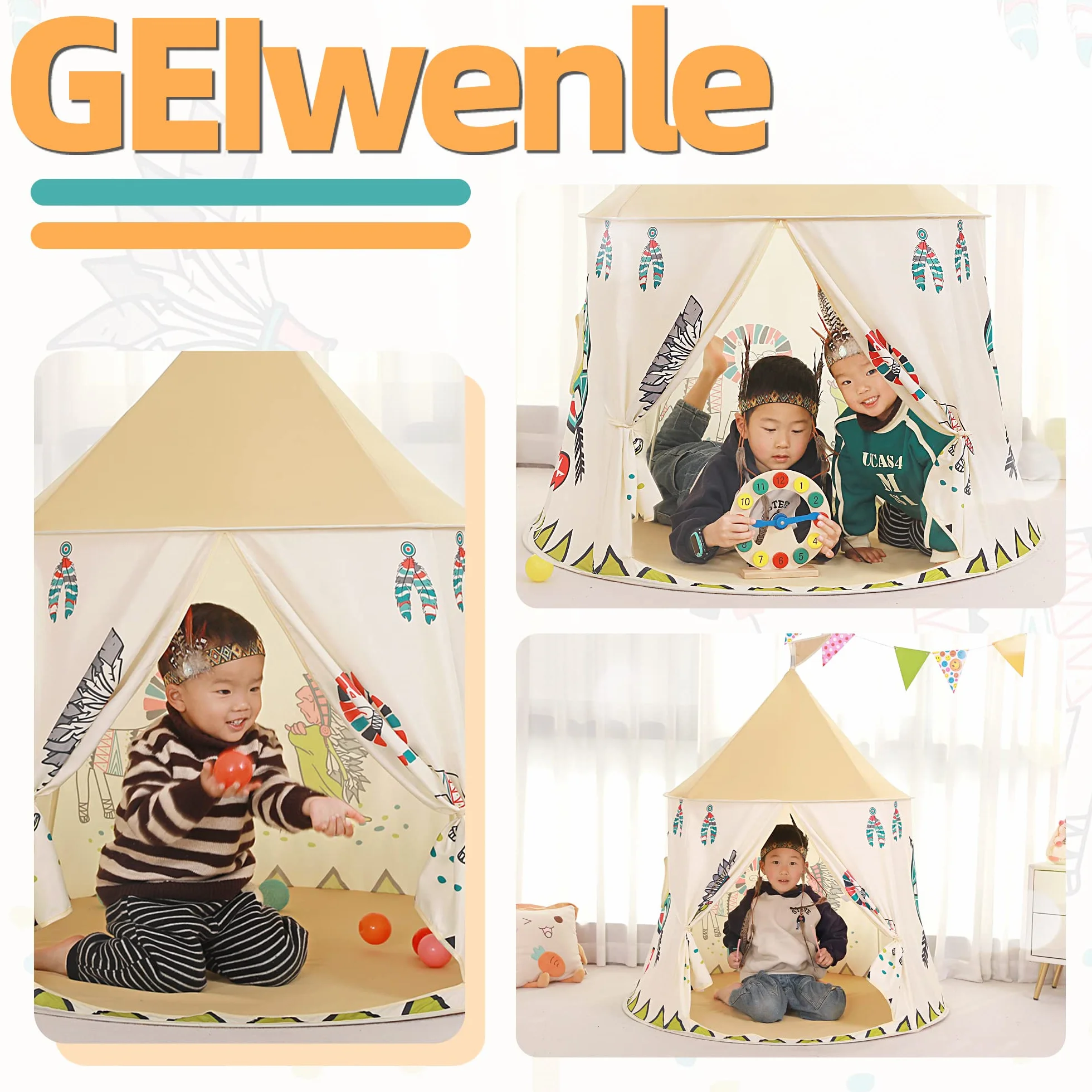 Tente de Jeu pour Enfants Pop-up Tipi Prinzessin Schlosszelt EN71